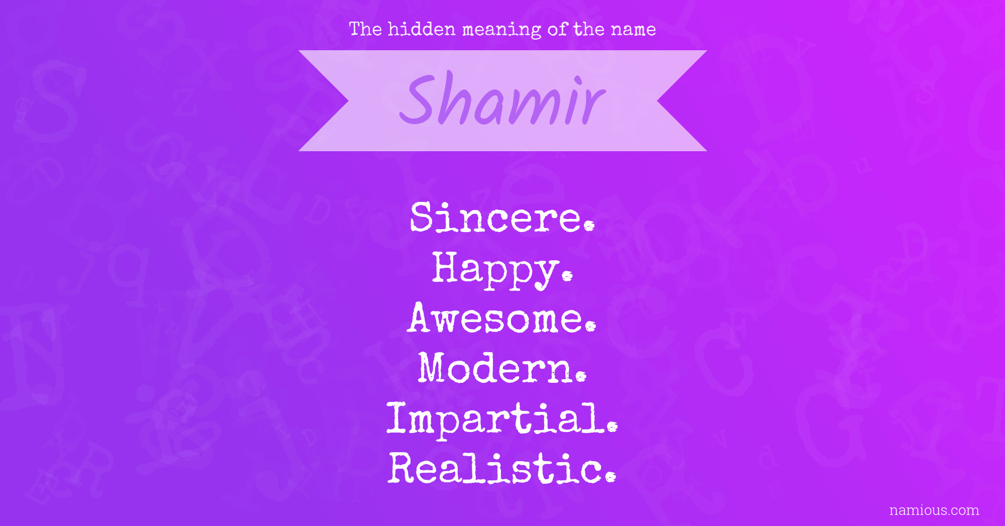 The hidden meaning of the name Shamir