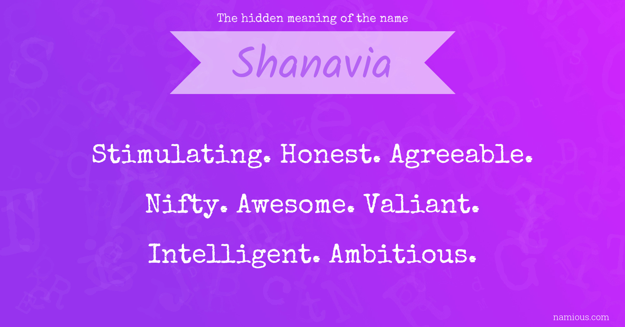 The hidden meaning of the name Shanavia