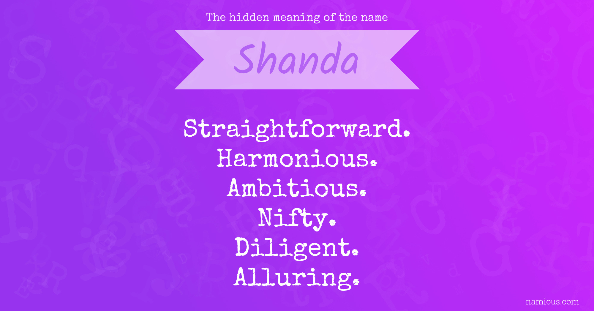 The hidden meaning of the name Shanda