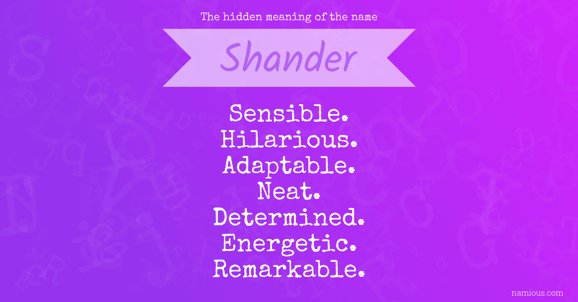 The hidden meaning of the name Shander