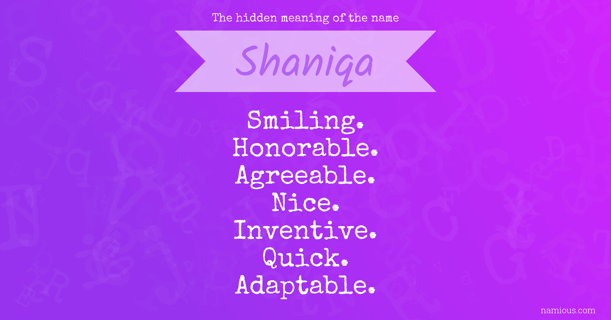 The hidden meaning of the name Shaniqa