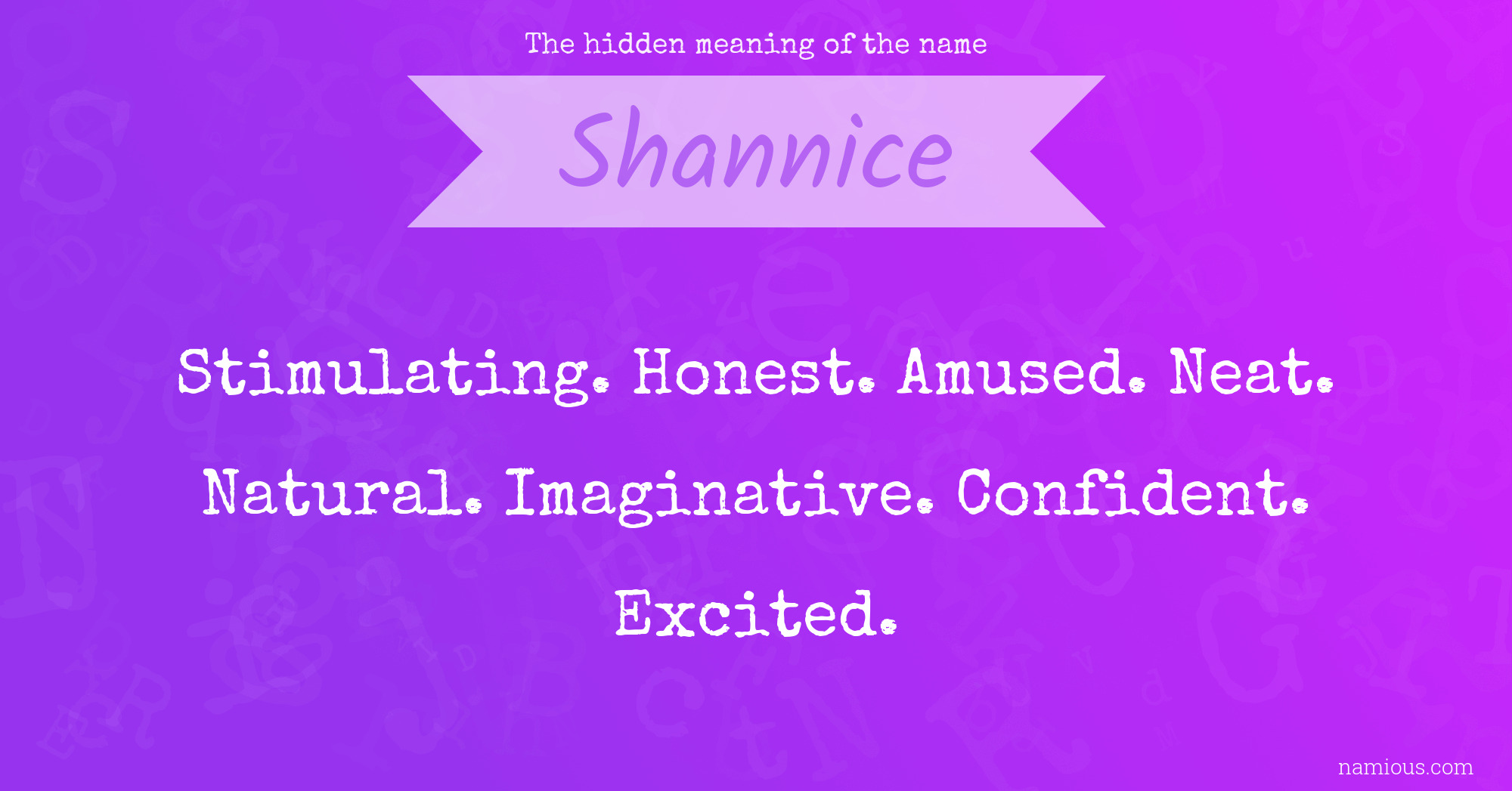 The hidden meaning of the name Shannice