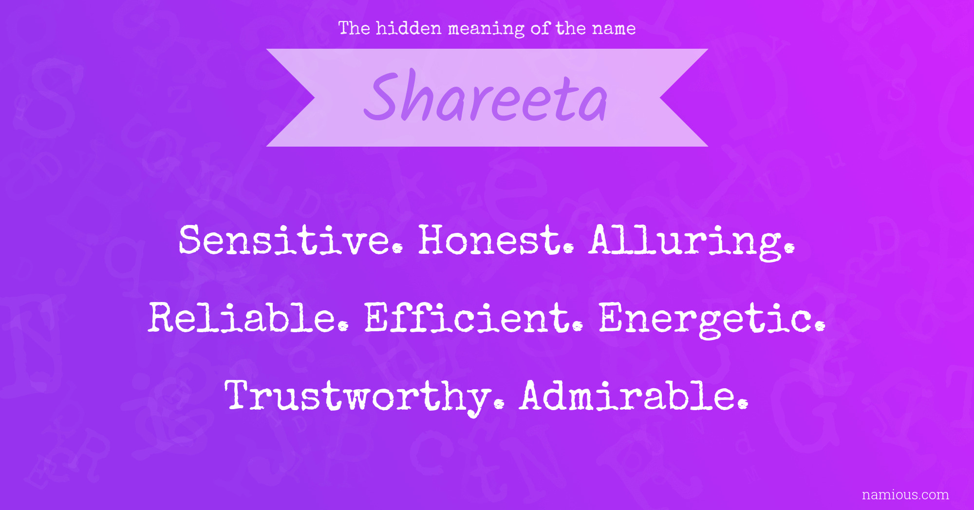 The hidden meaning of the name Shareeta