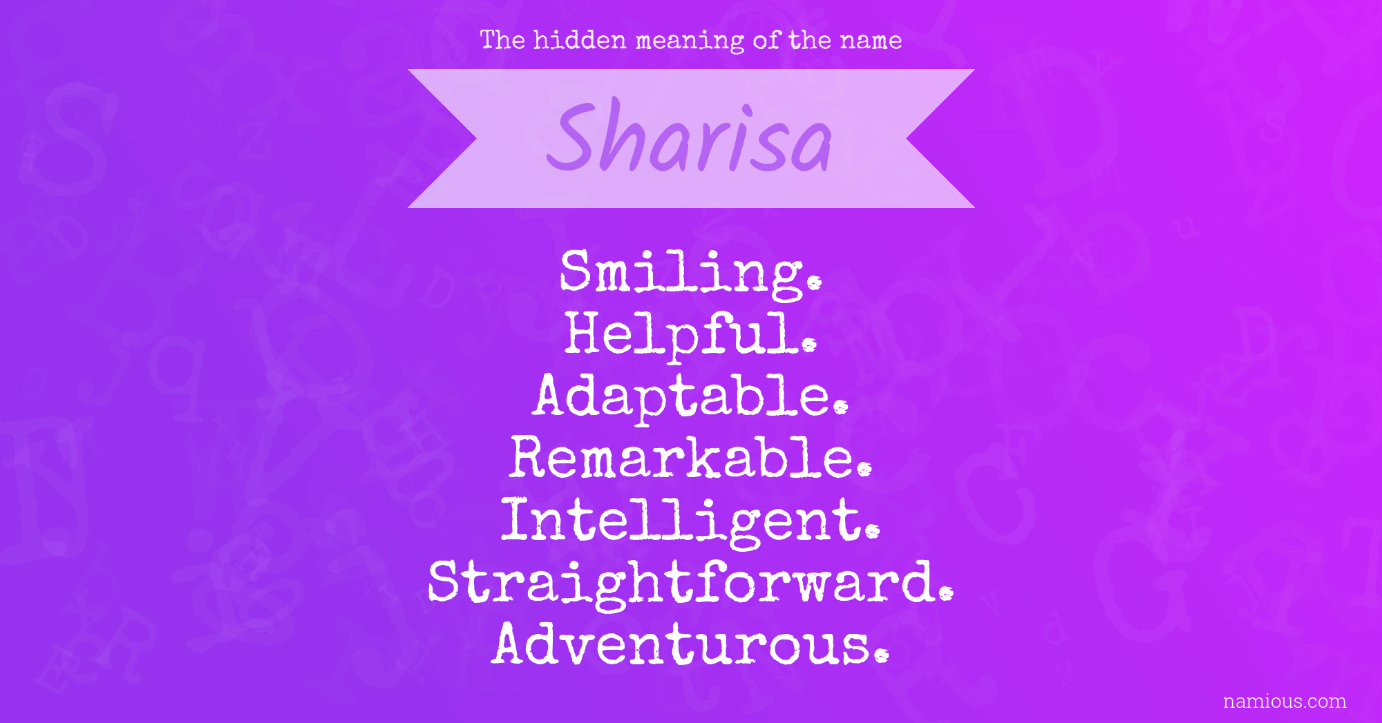 The hidden meaning of the name Sharisa