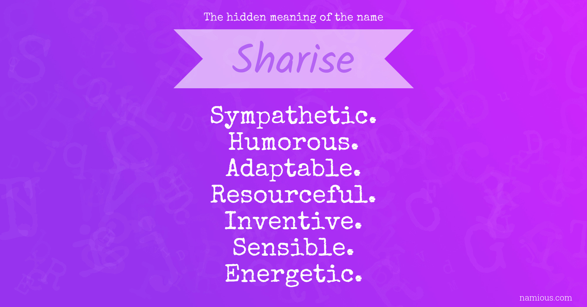 The hidden meaning of the name Sharise