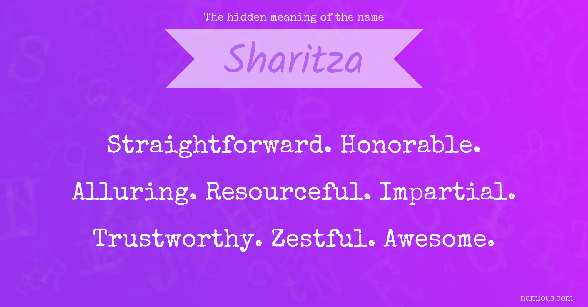 The hidden meaning of the name Sharitza