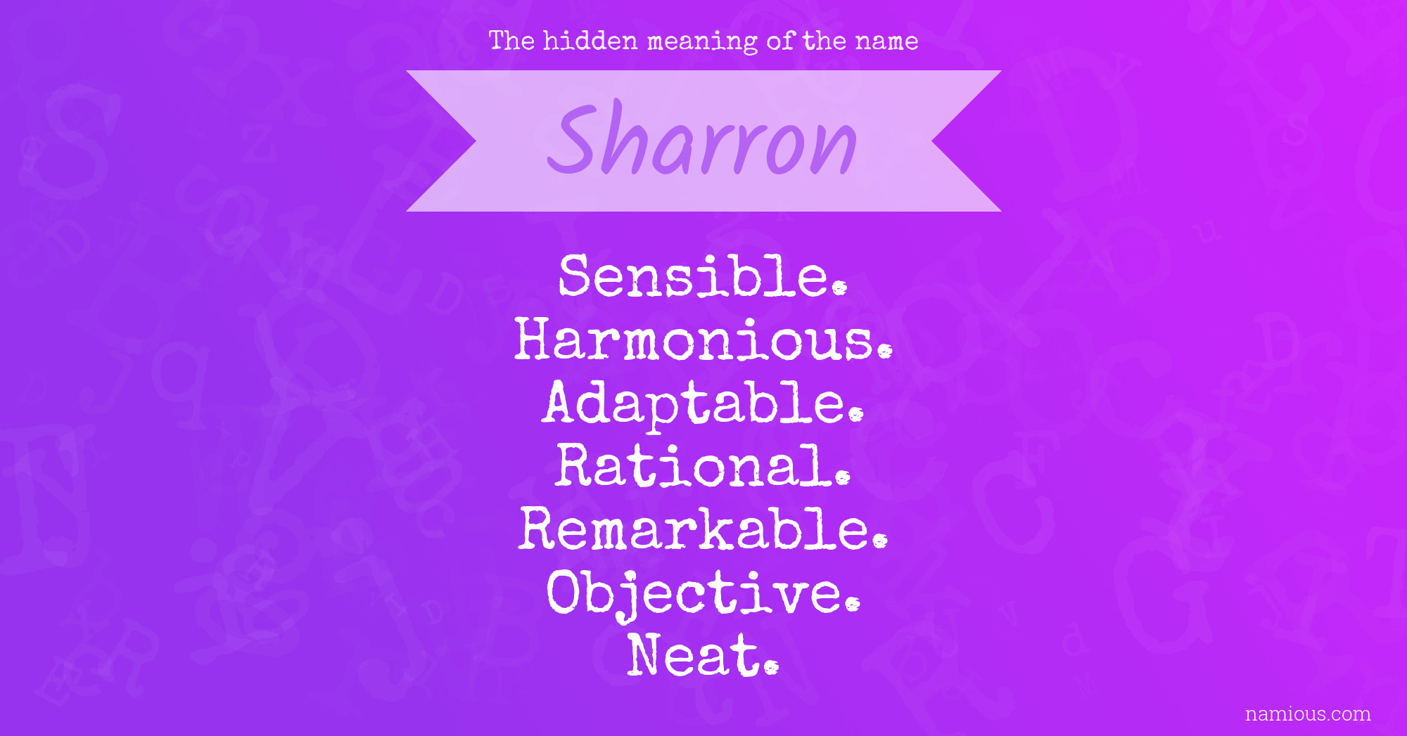 The hidden meaning of the name Sharron