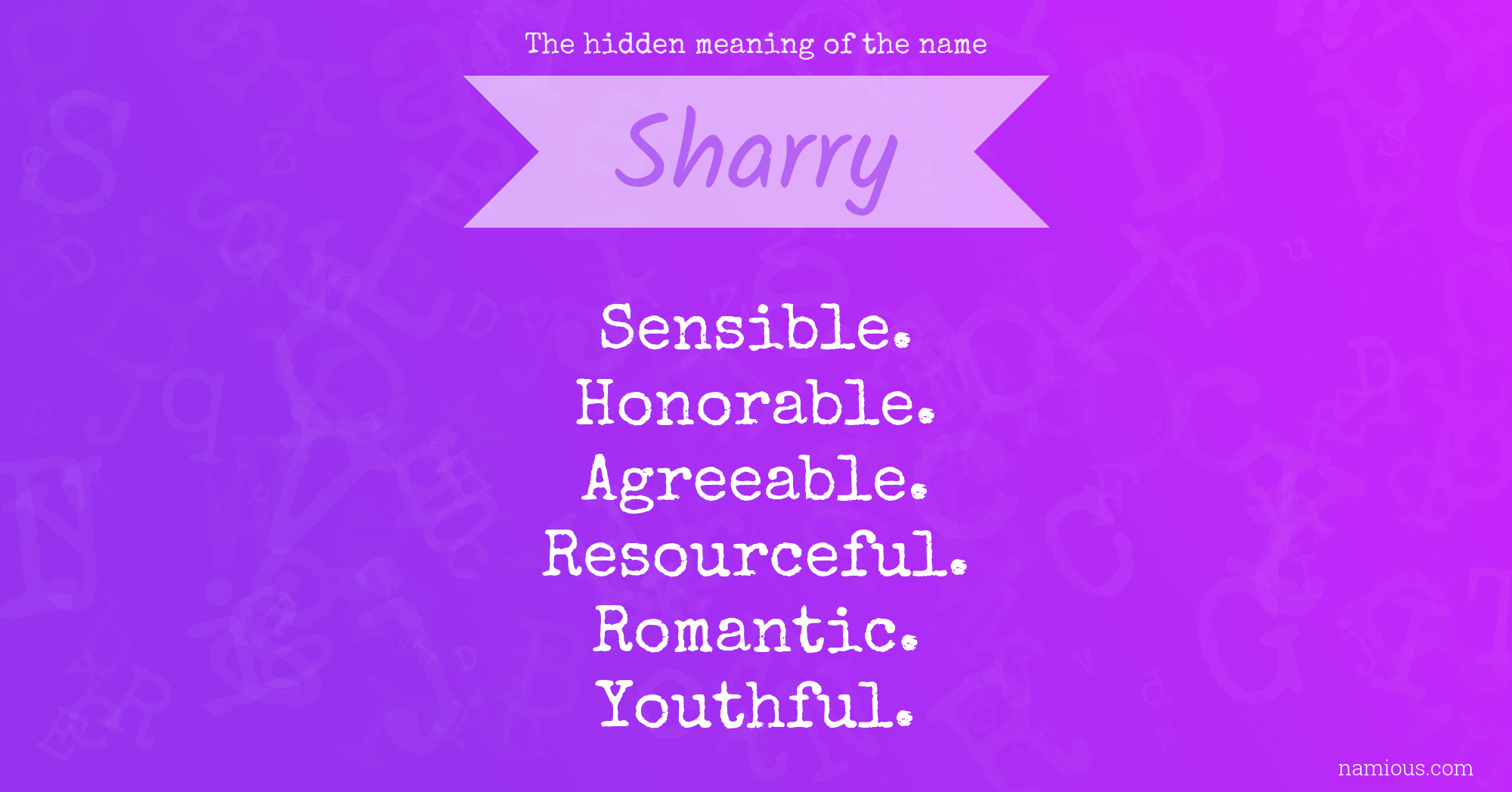 The hidden meaning of the name Sharry