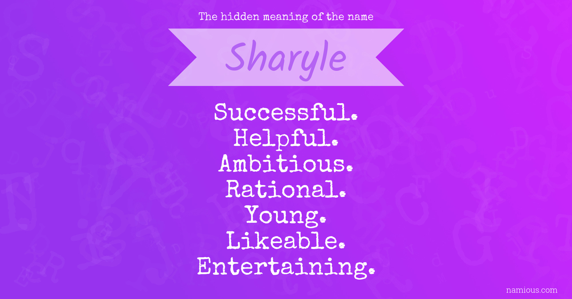 The hidden meaning of the name Sharyle