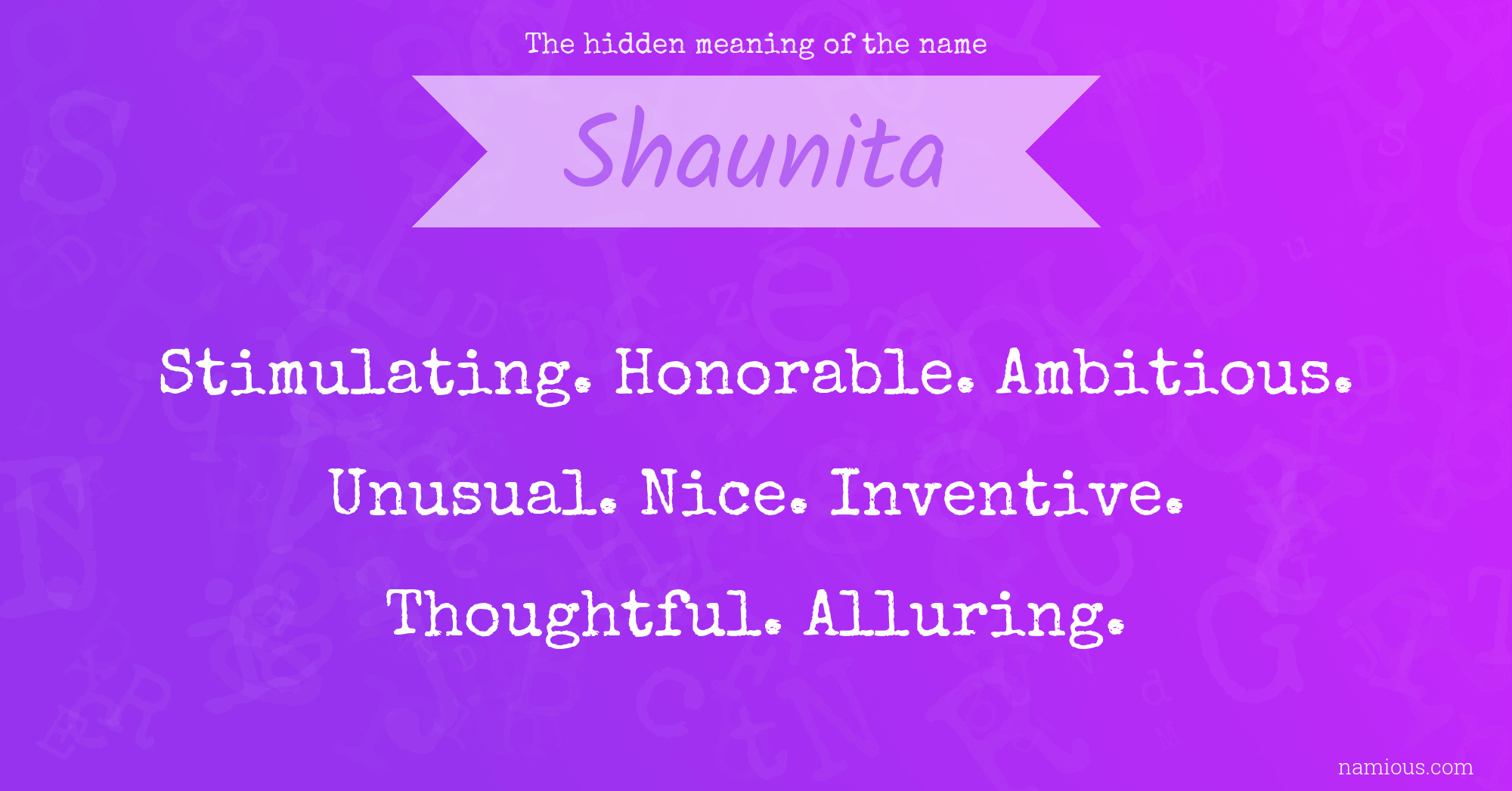 The hidden meaning of the name Shaunita