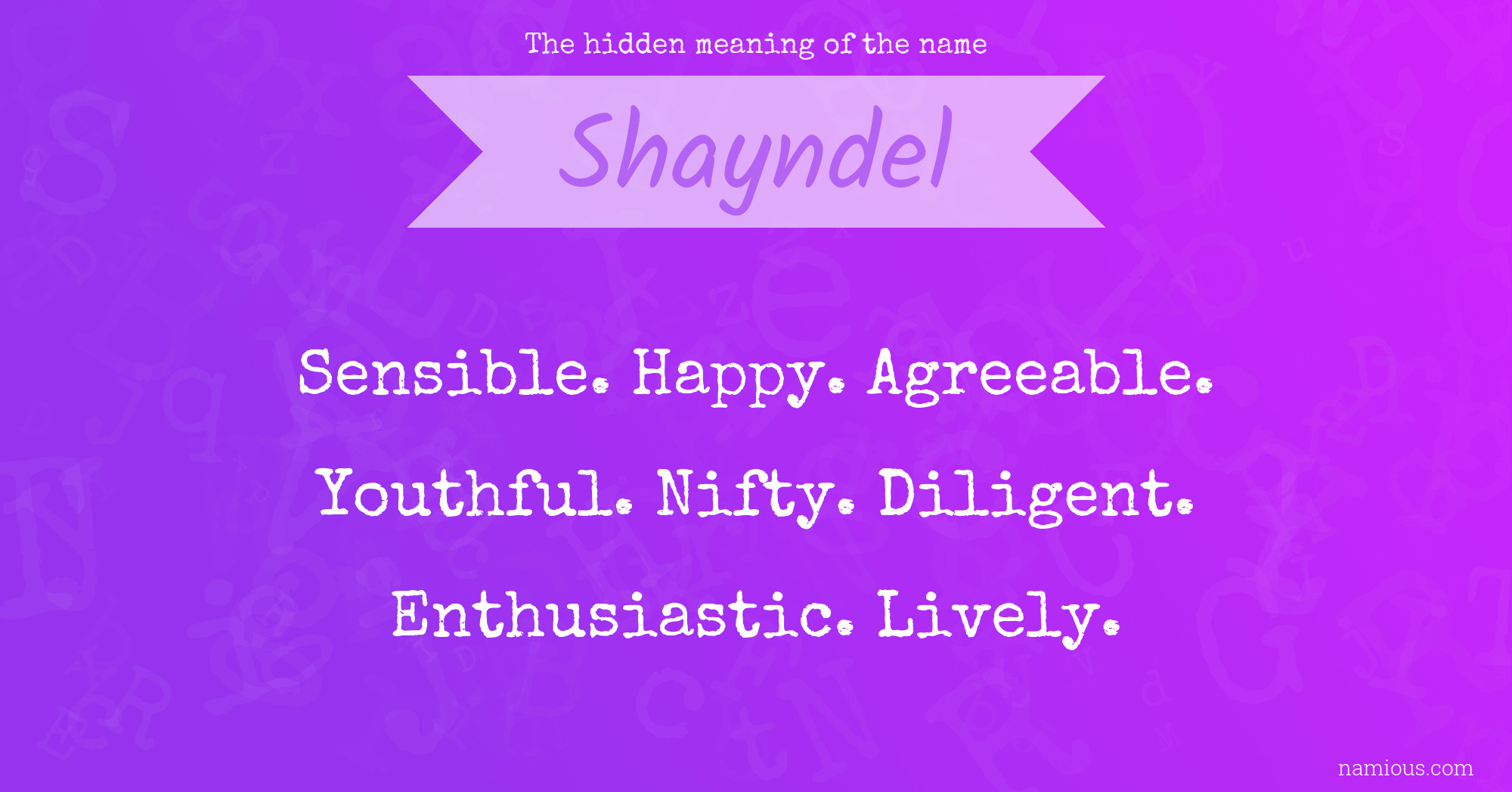 The hidden meaning of the name Shayndel