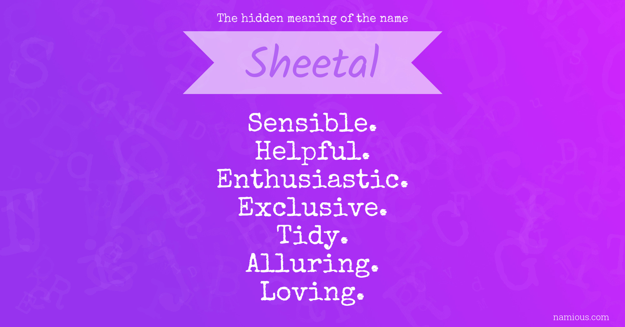 The hidden meaning of the name Sheetal