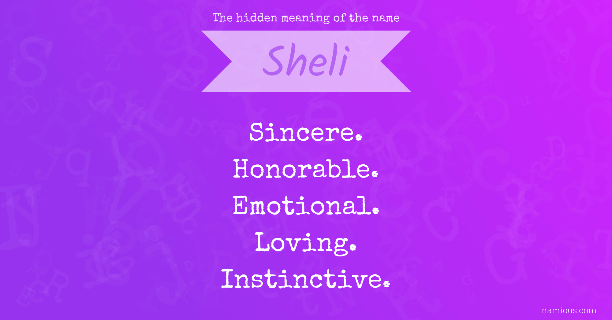 The hidden meaning of the name Sheli