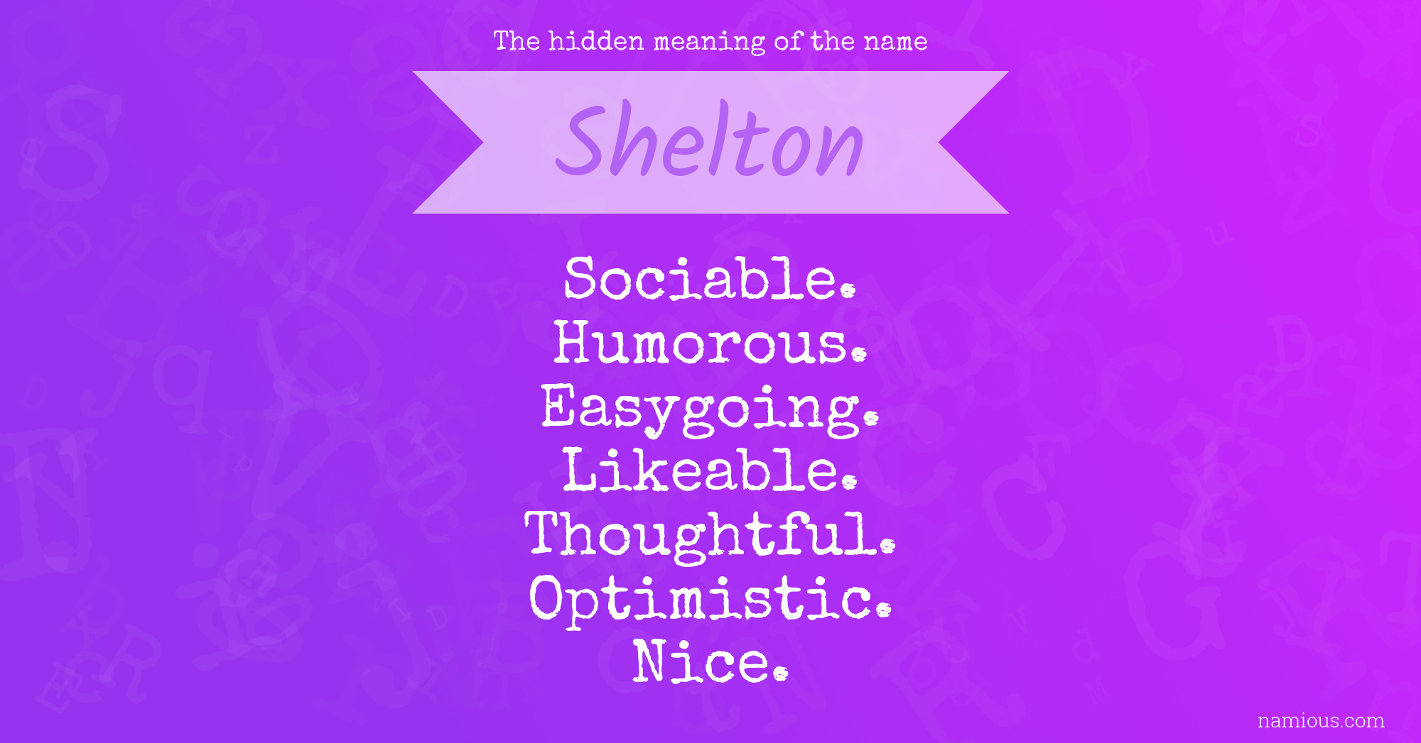 The hidden meaning of the name Shelton