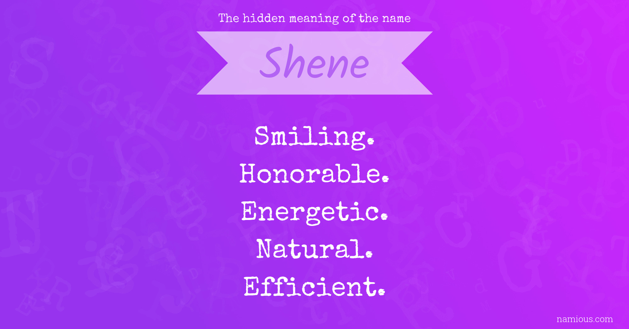 The hidden meaning of the name Shene