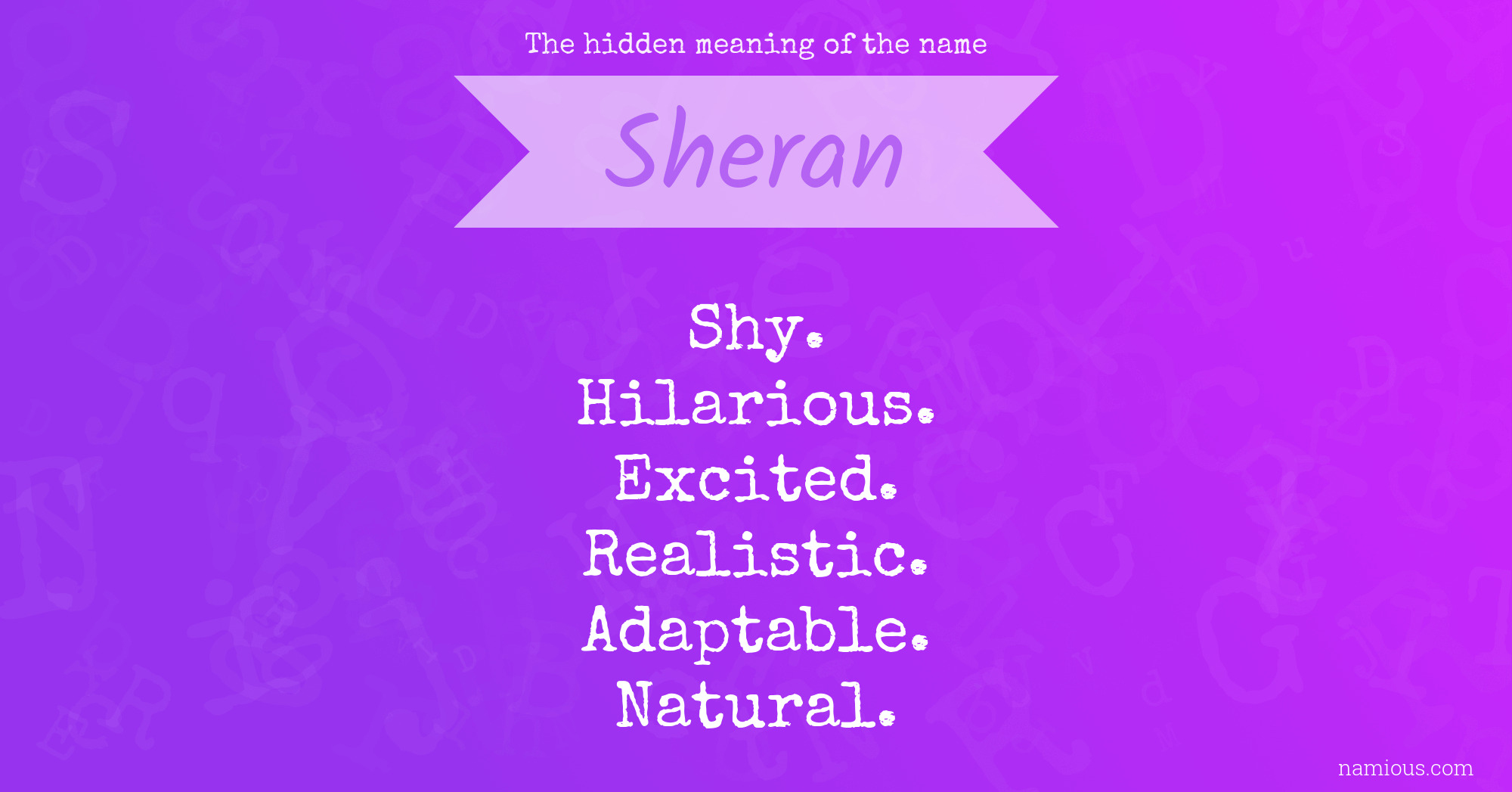 The hidden meaning of the name Sheran