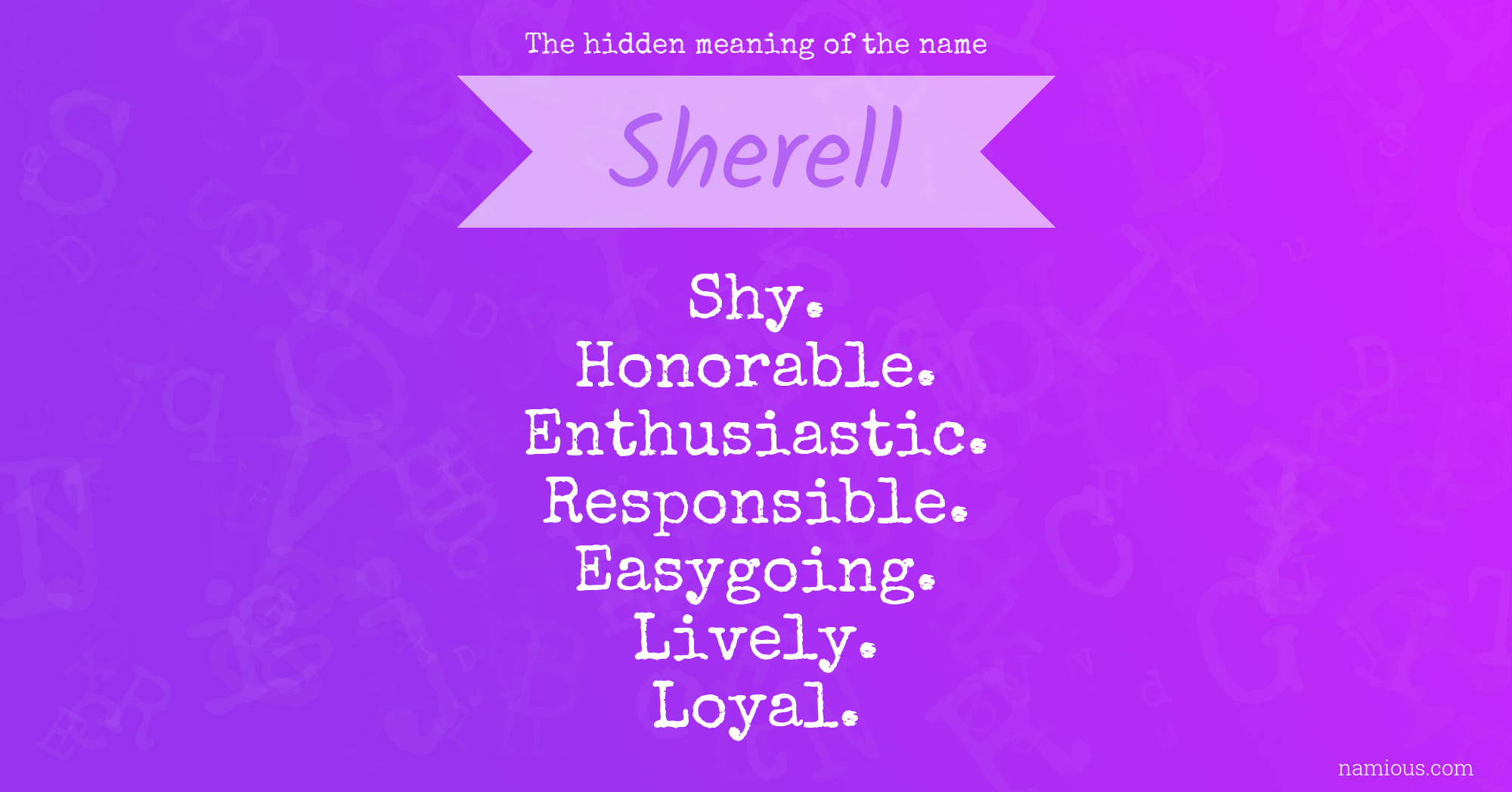 The hidden meaning of the name Sherell