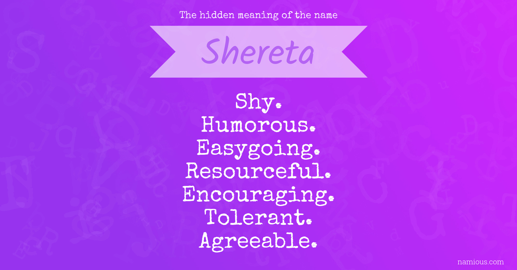 The hidden meaning of the name Shereta