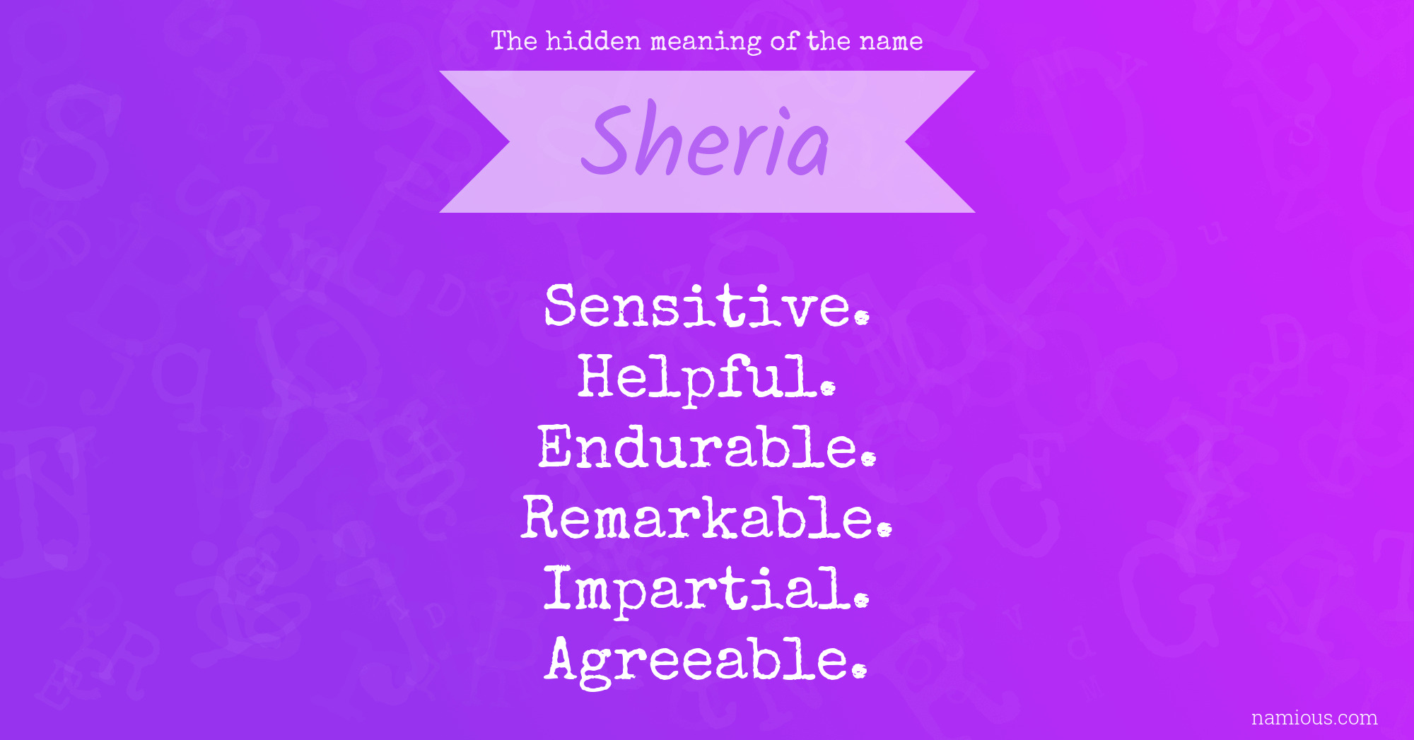 The hidden meaning of the name Sheria