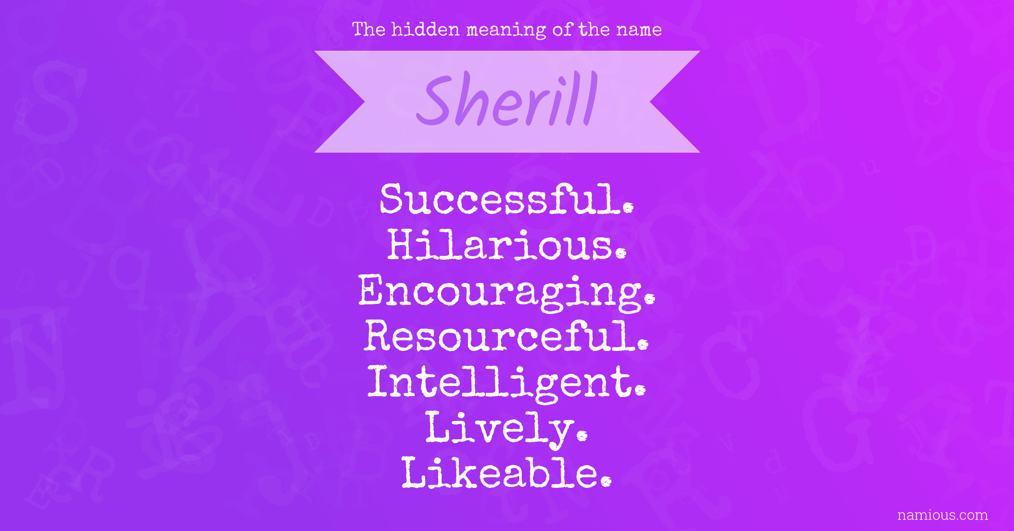 The hidden meaning of the name Sherill