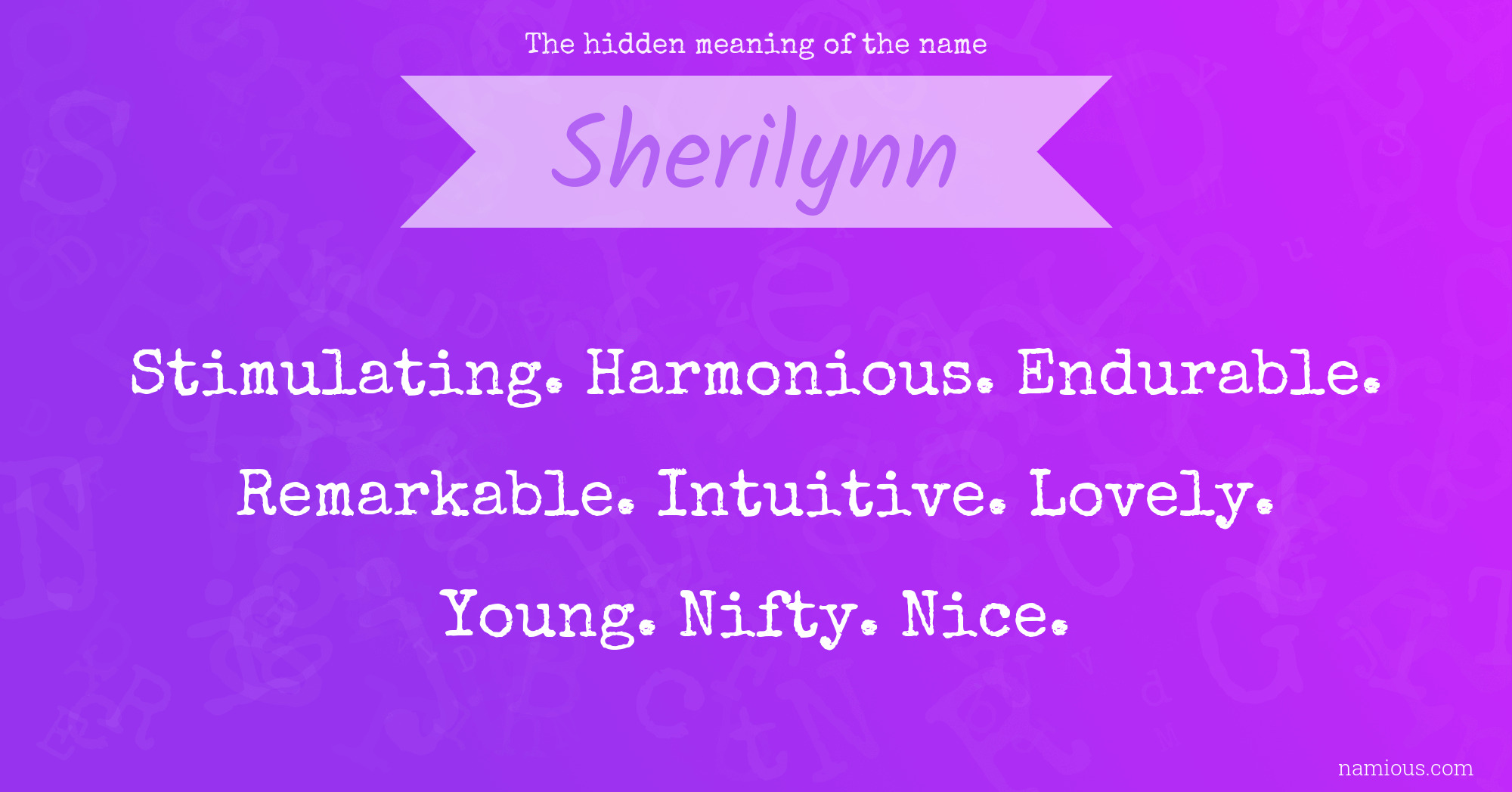 The hidden meaning of the name Sherilynn