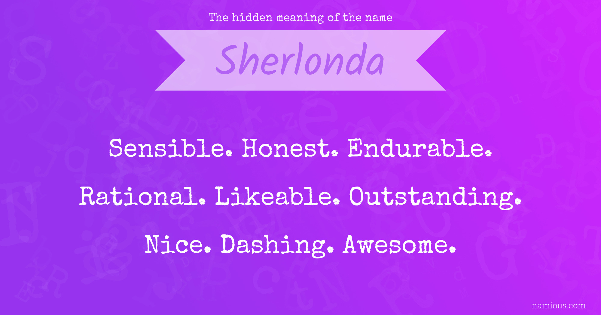 The hidden meaning of the name Sherlonda