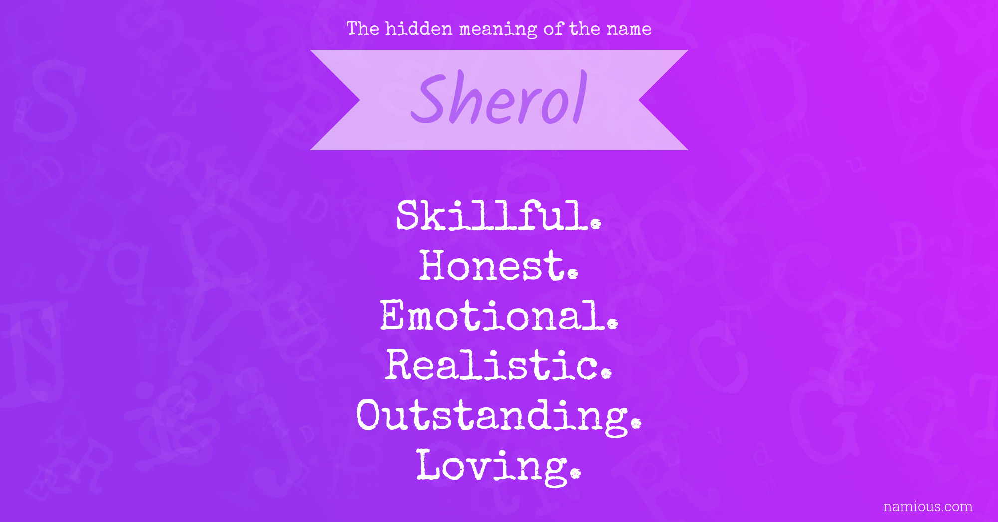 The hidden meaning of the name Sherol