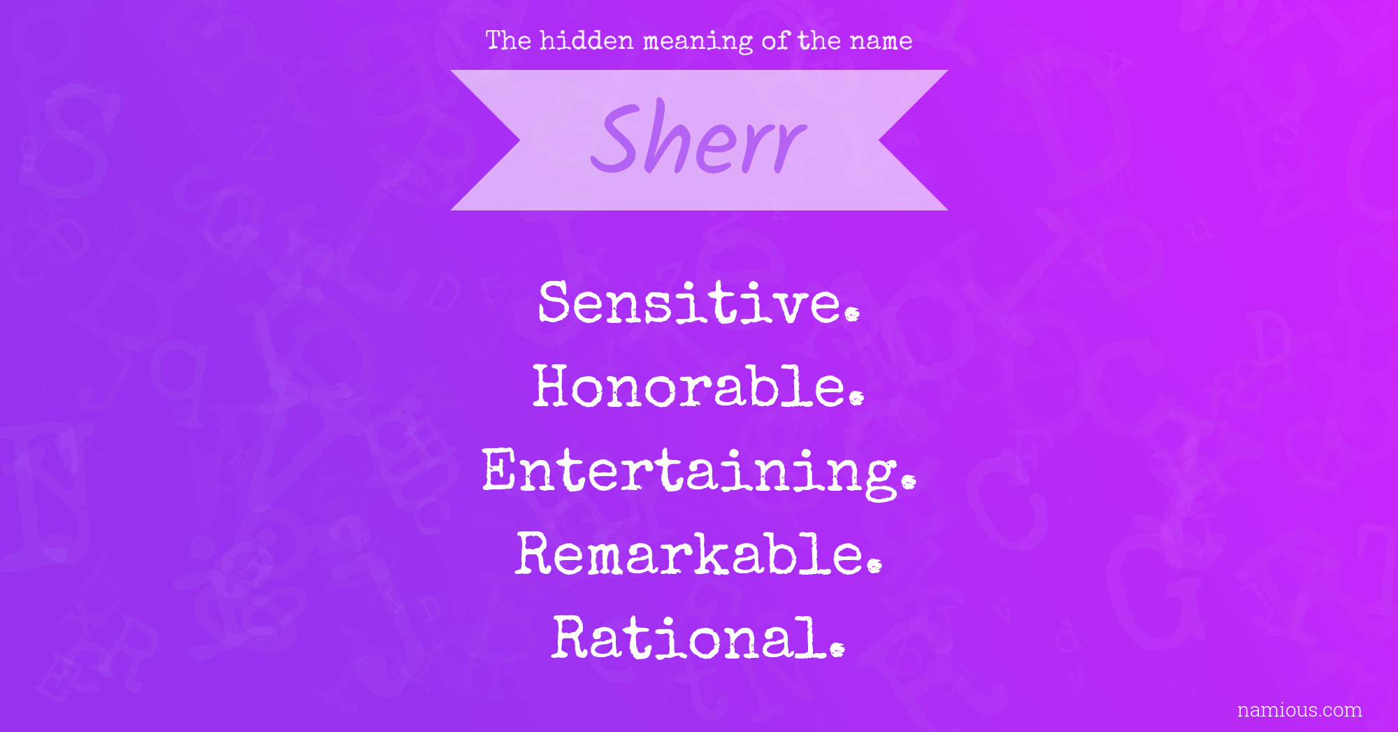 The hidden meaning of the name Sherr