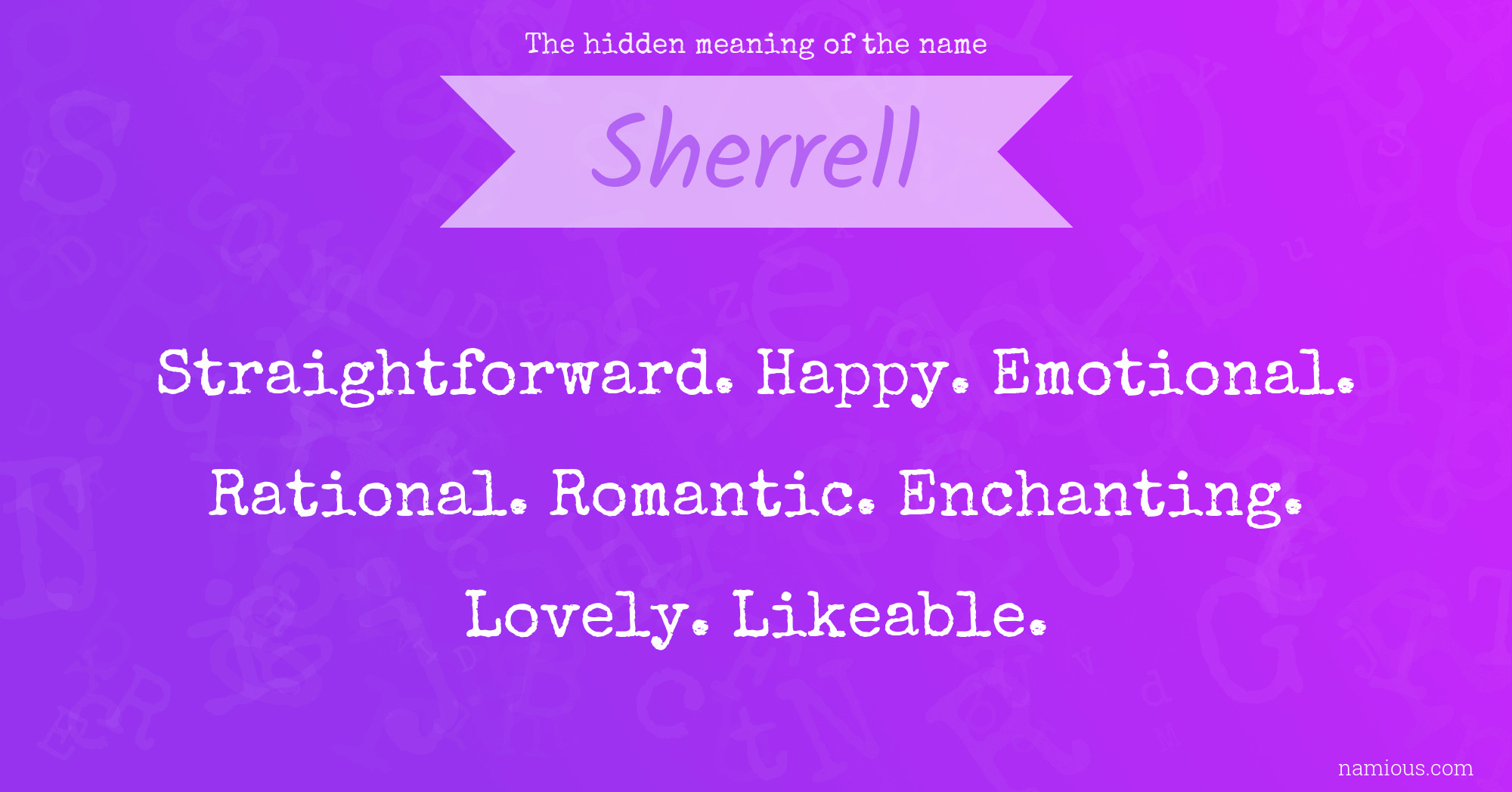 The hidden meaning of the name Sherrell