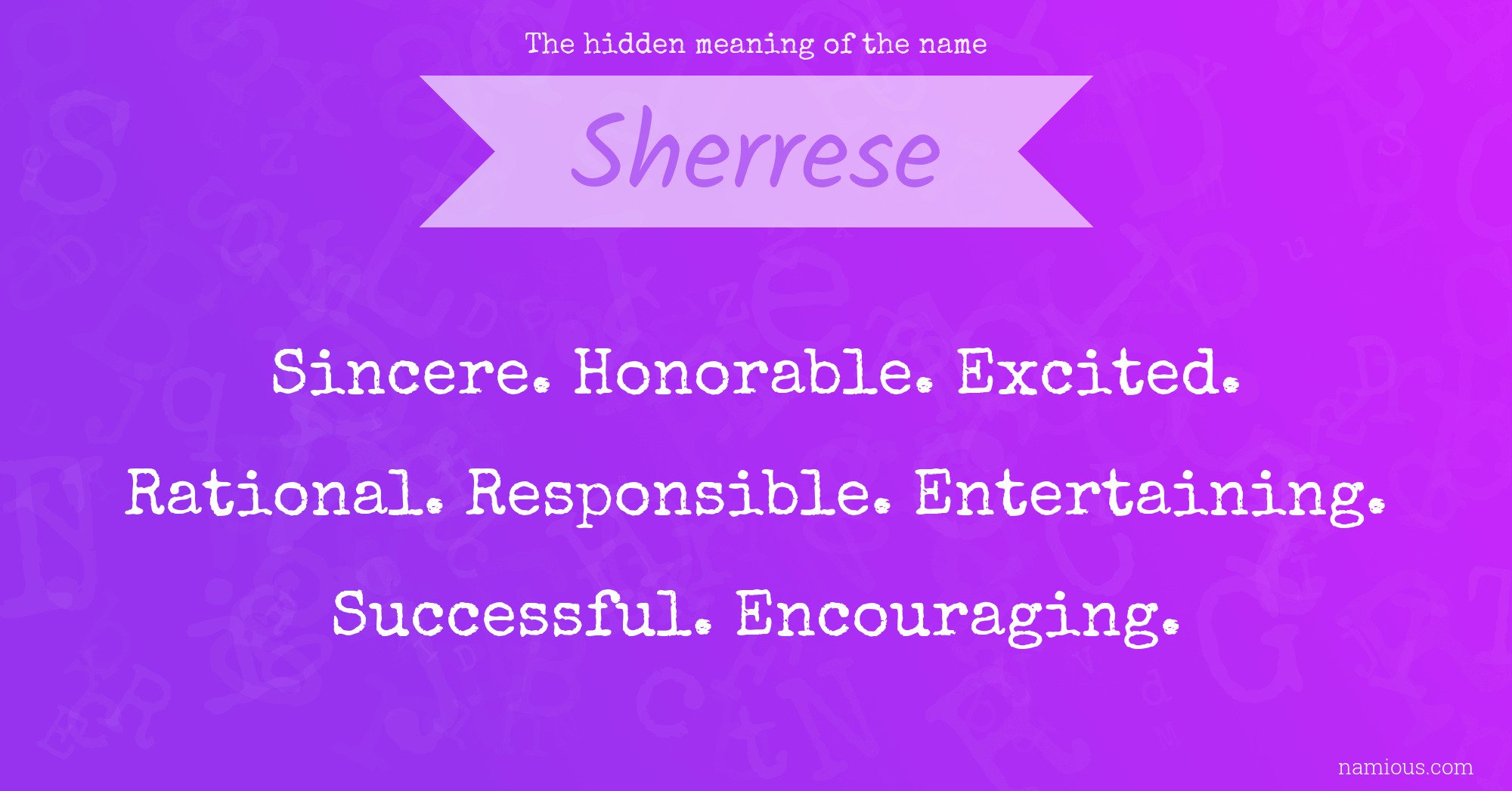 The hidden meaning of the name Sherrese