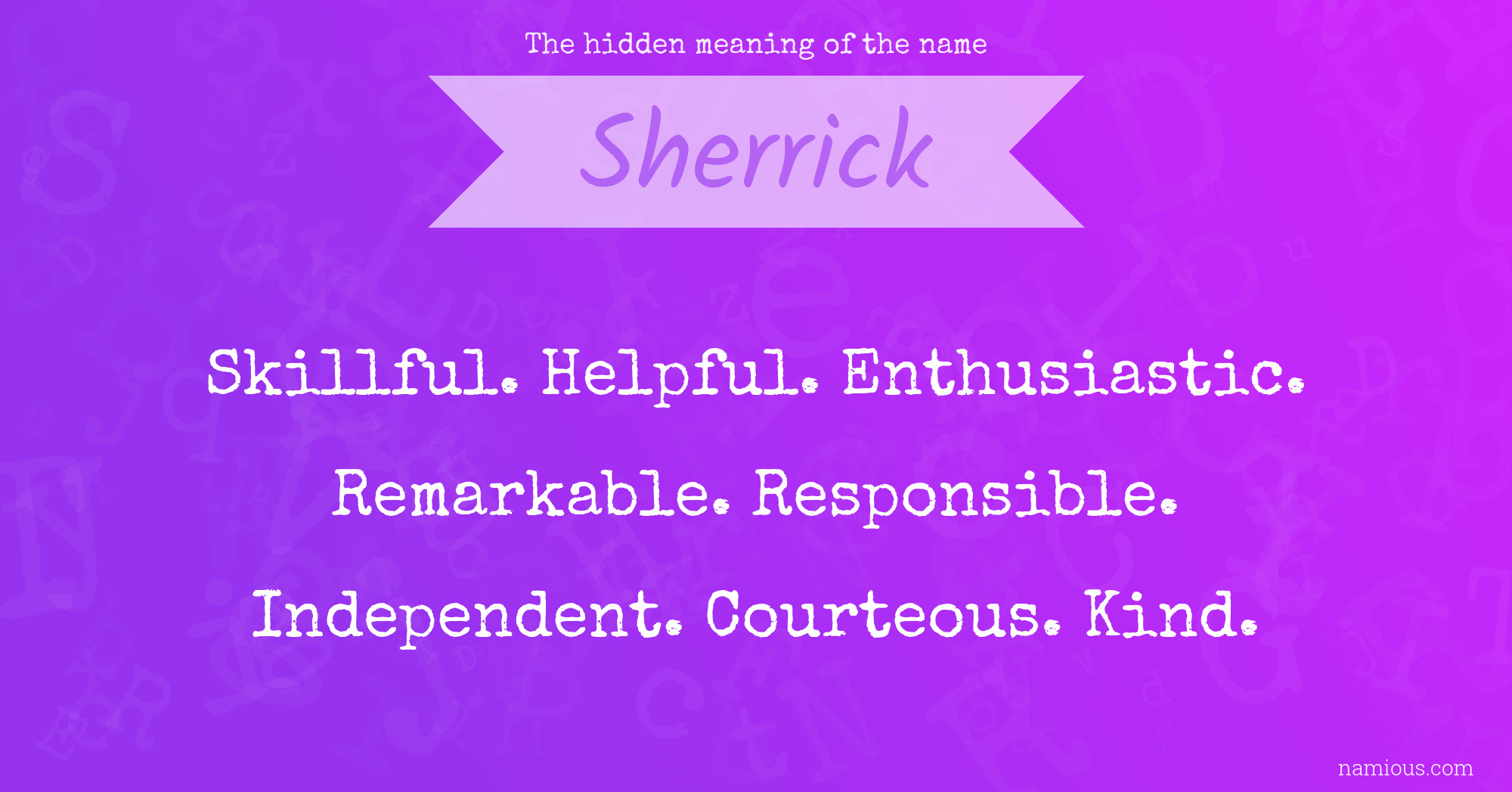 The hidden meaning of the name Sherrick