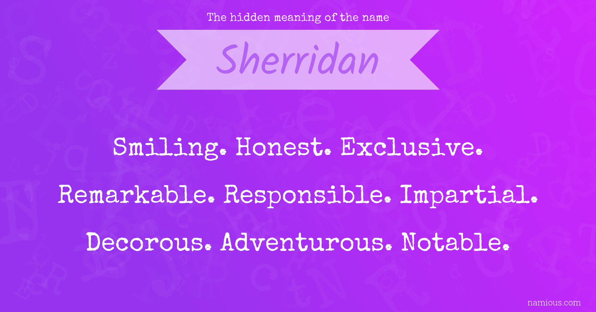 The hidden meaning of the name Sherridan