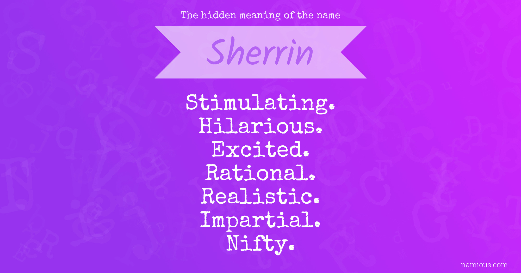 The hidden meaning of the name Sherrin