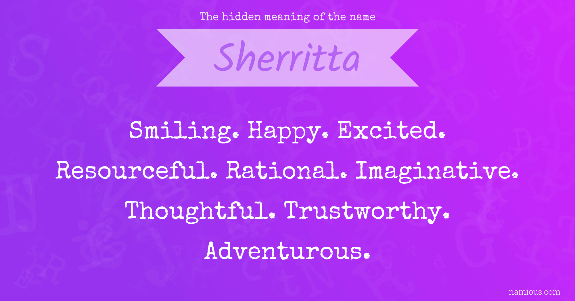 The hidden meaning of the name Sherritta