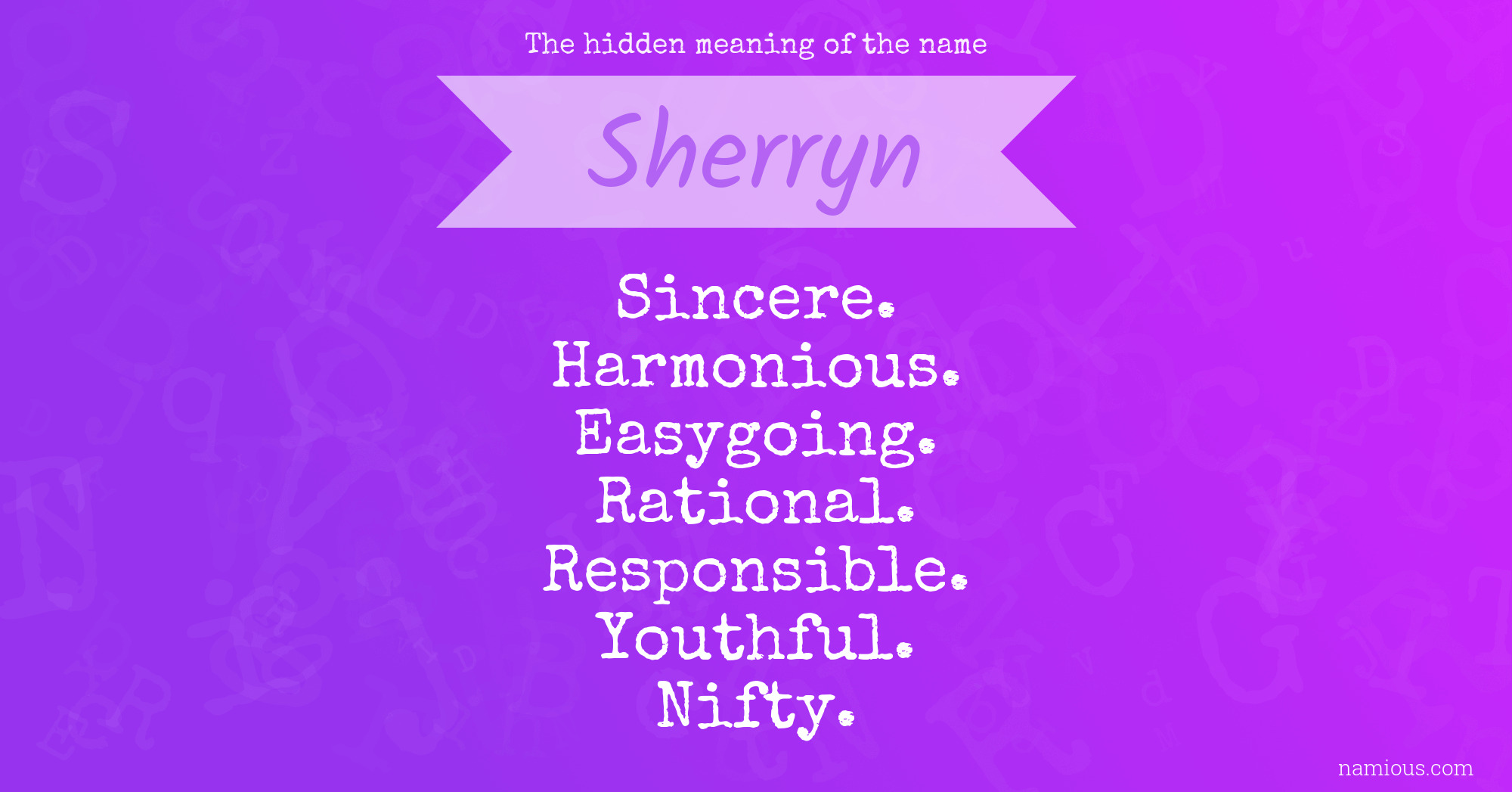 The hidden meaning of the name Sherryn