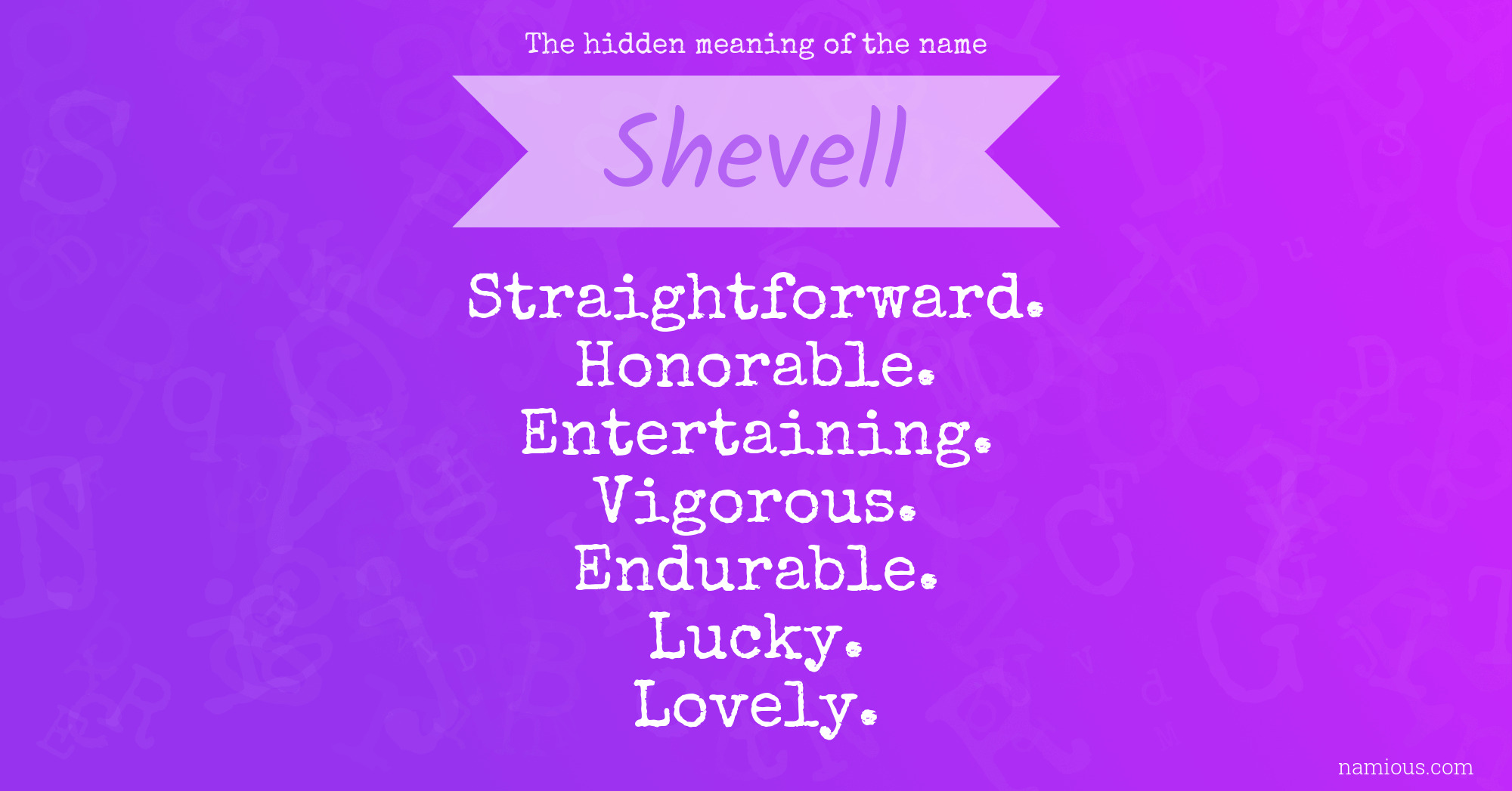 The hidden meaning of the name Shevell