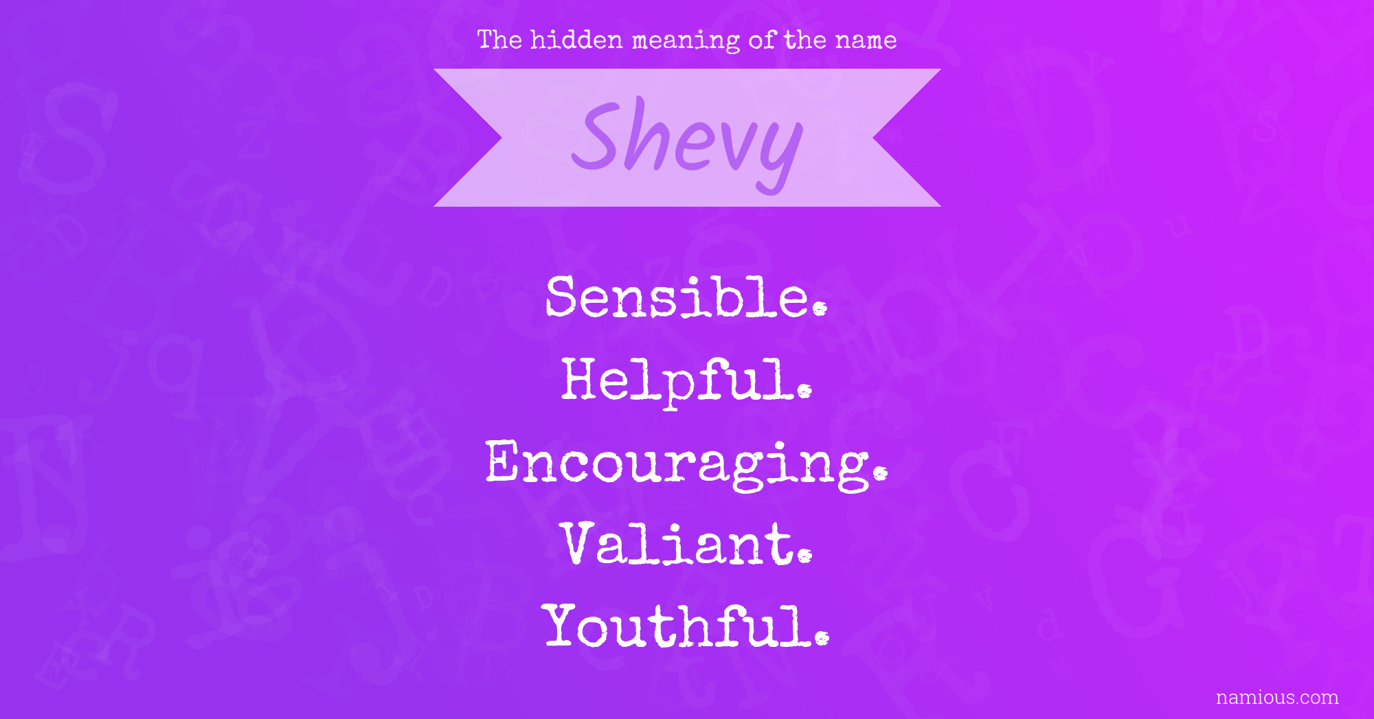 The hidden meaning of the name Shevy