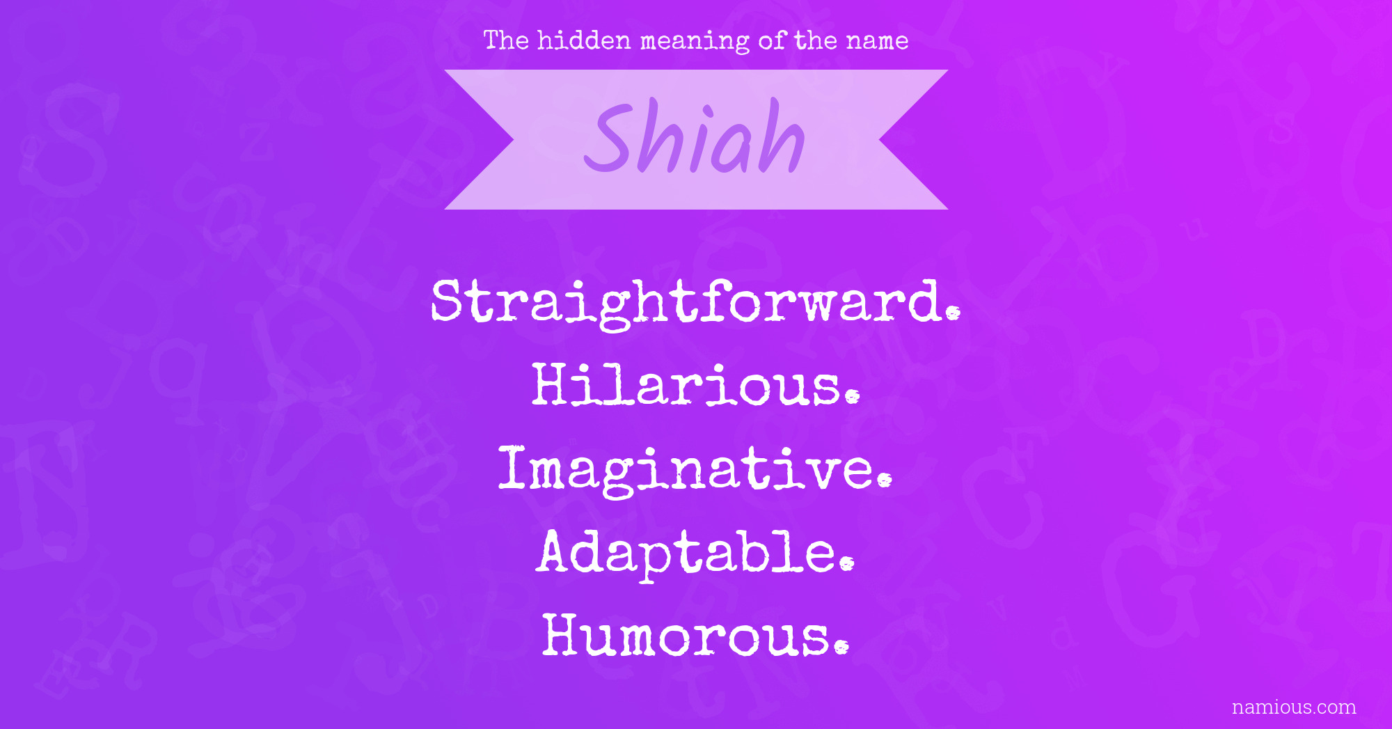 The hidden meaning of the name Shiah