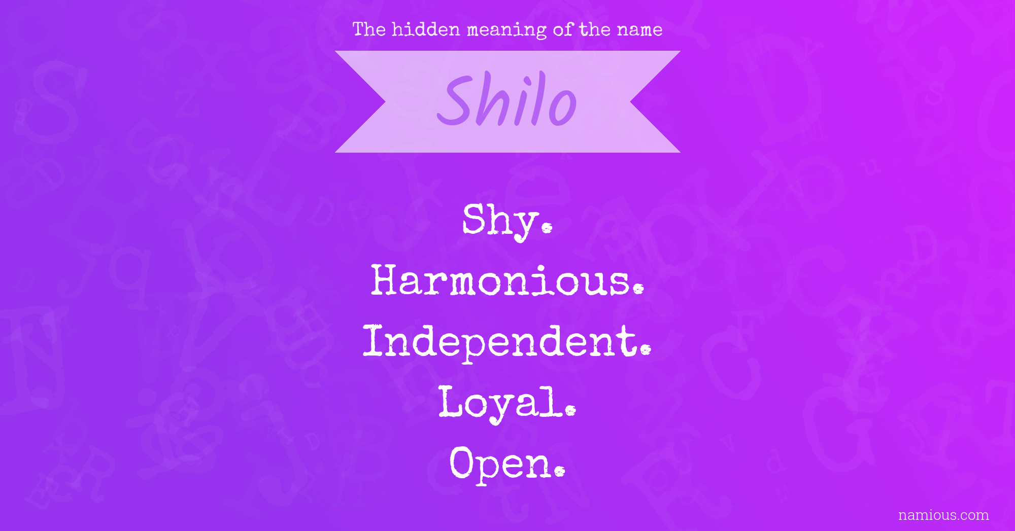 The hidden meaning of the name Shilo