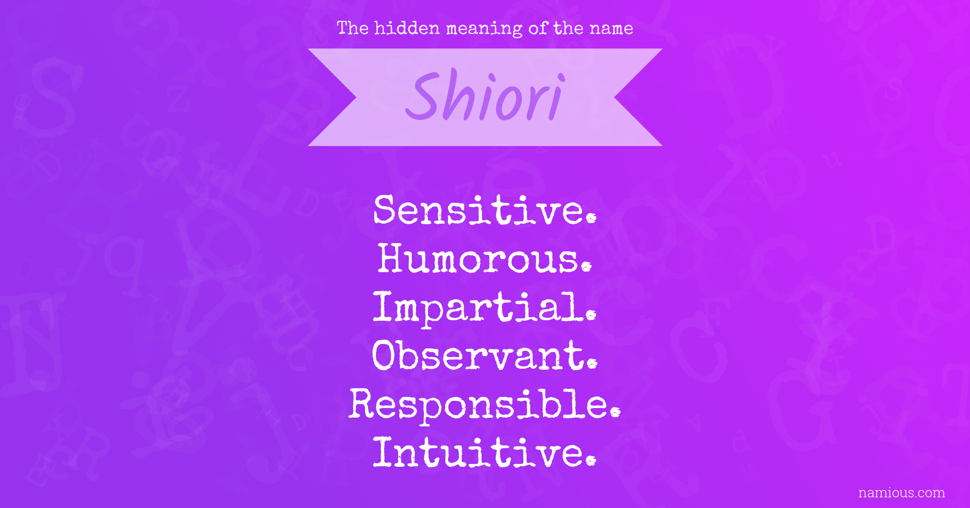 The hidden meaning of the name Shiori