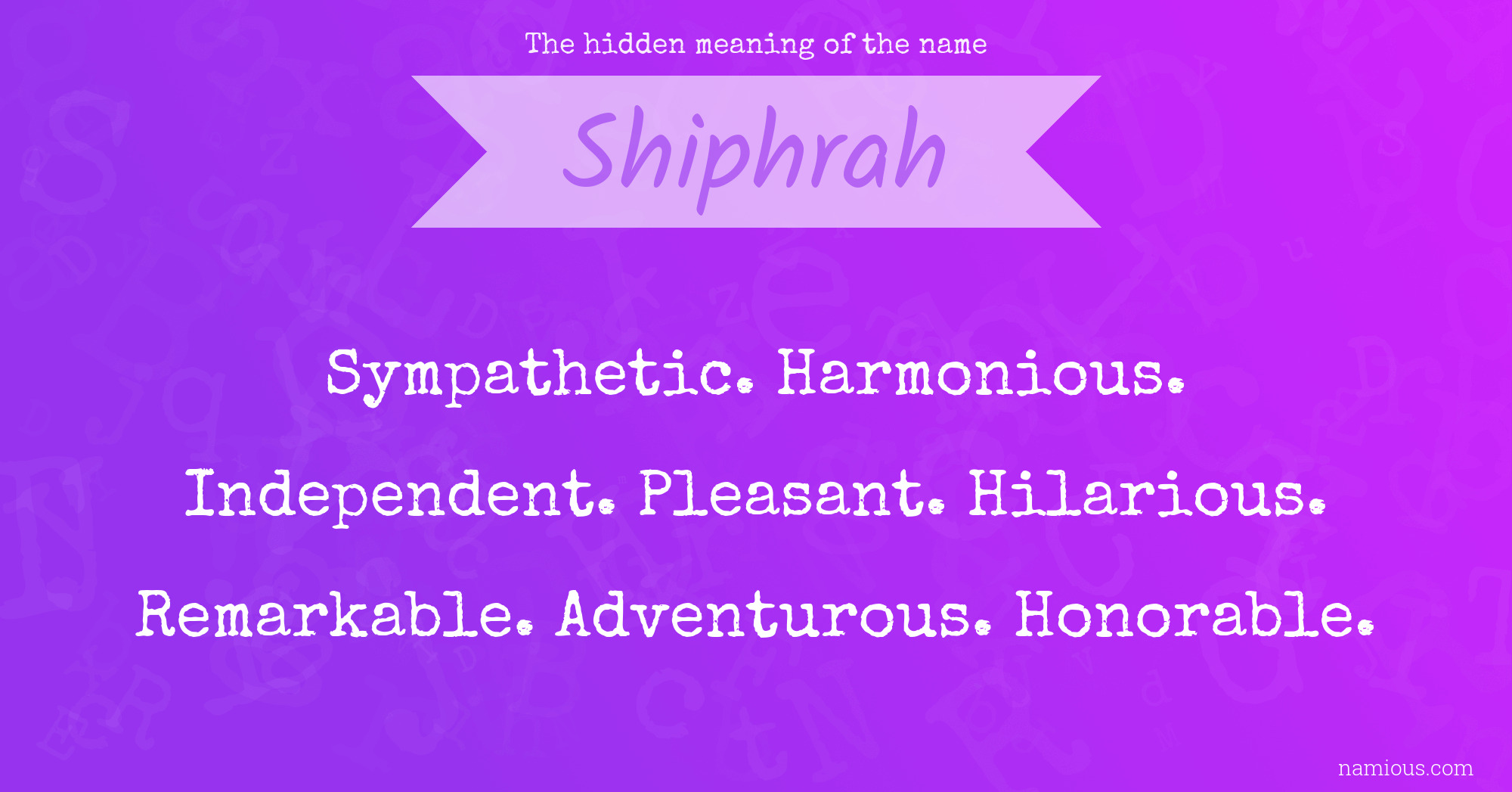 The hidden meaning of the name Shiphrah