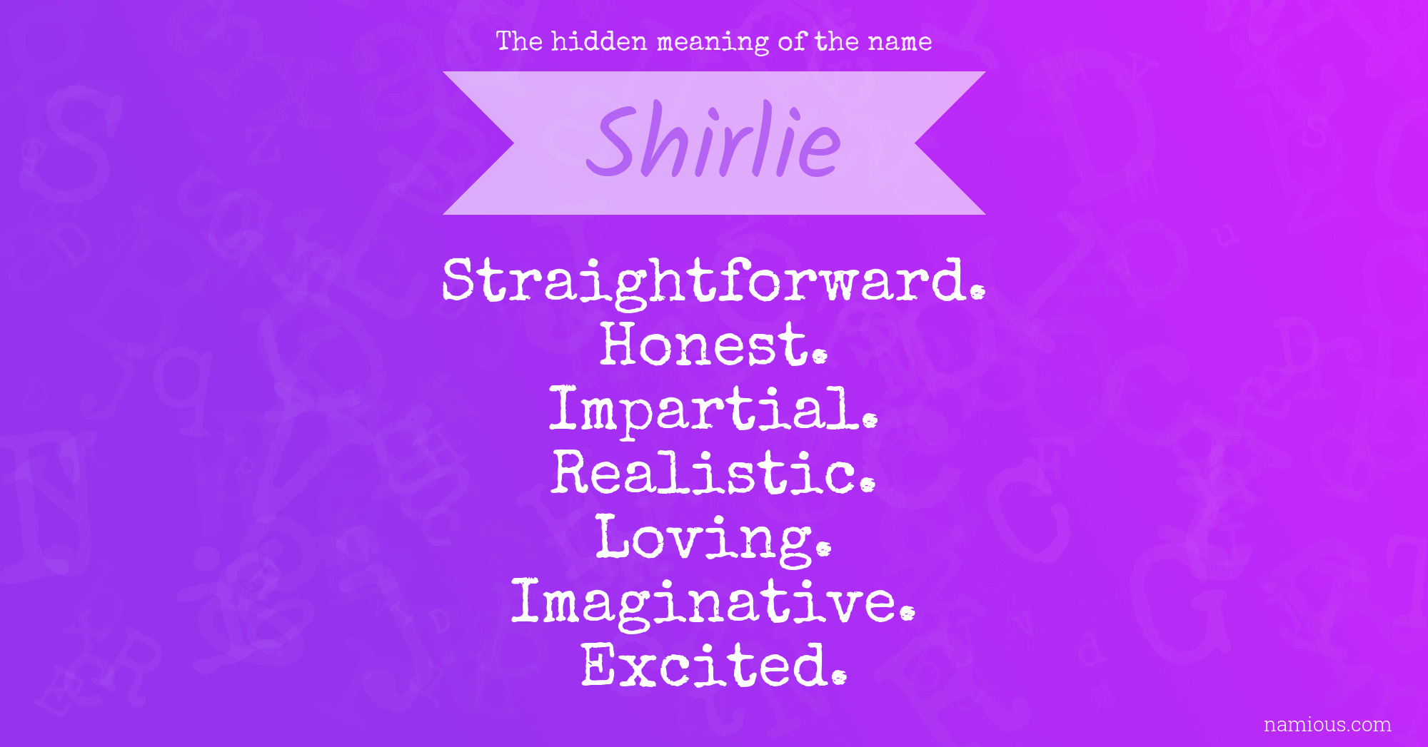 The hidden meaning of the name Shirlie