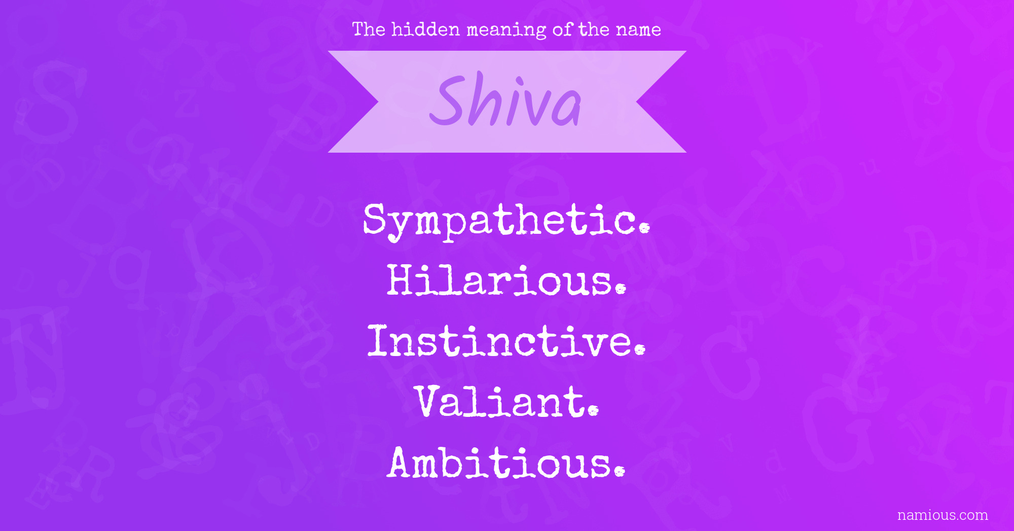 The hidden meaning of the name Shiva