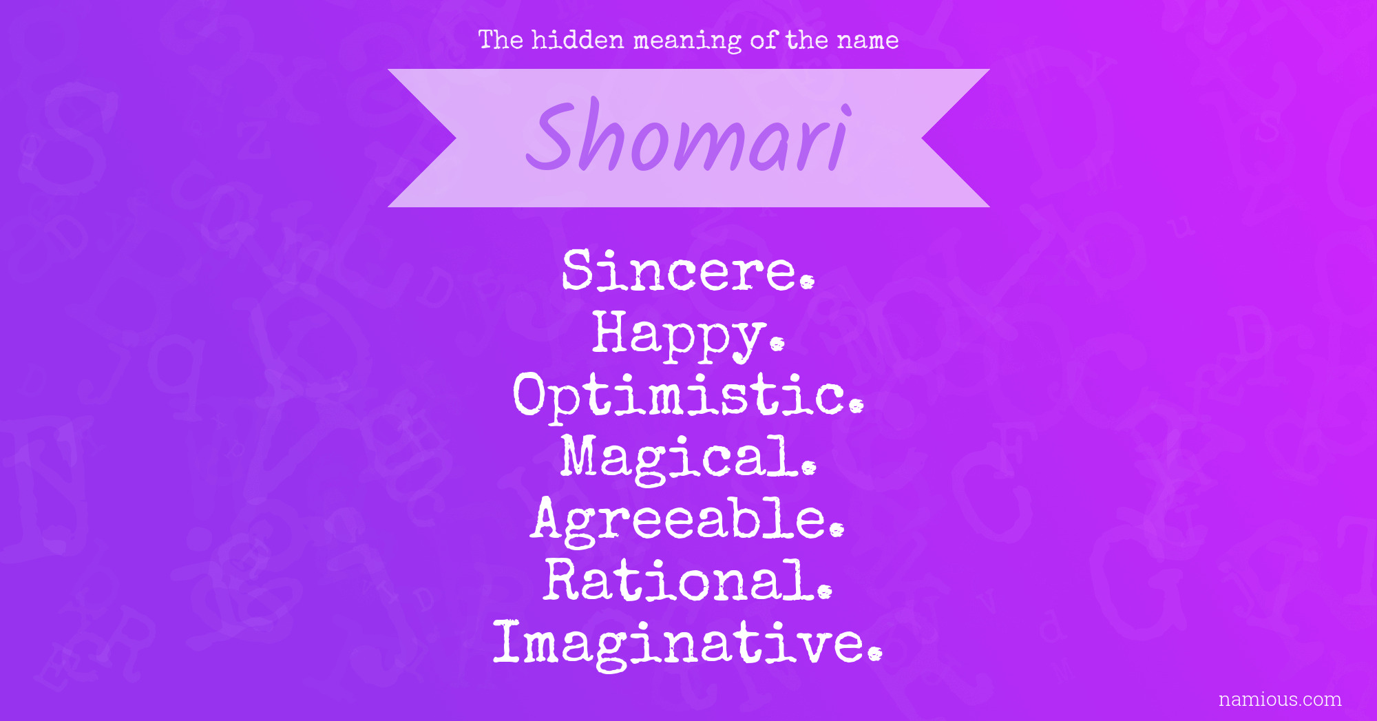 The hidden meaning of the name Shomari