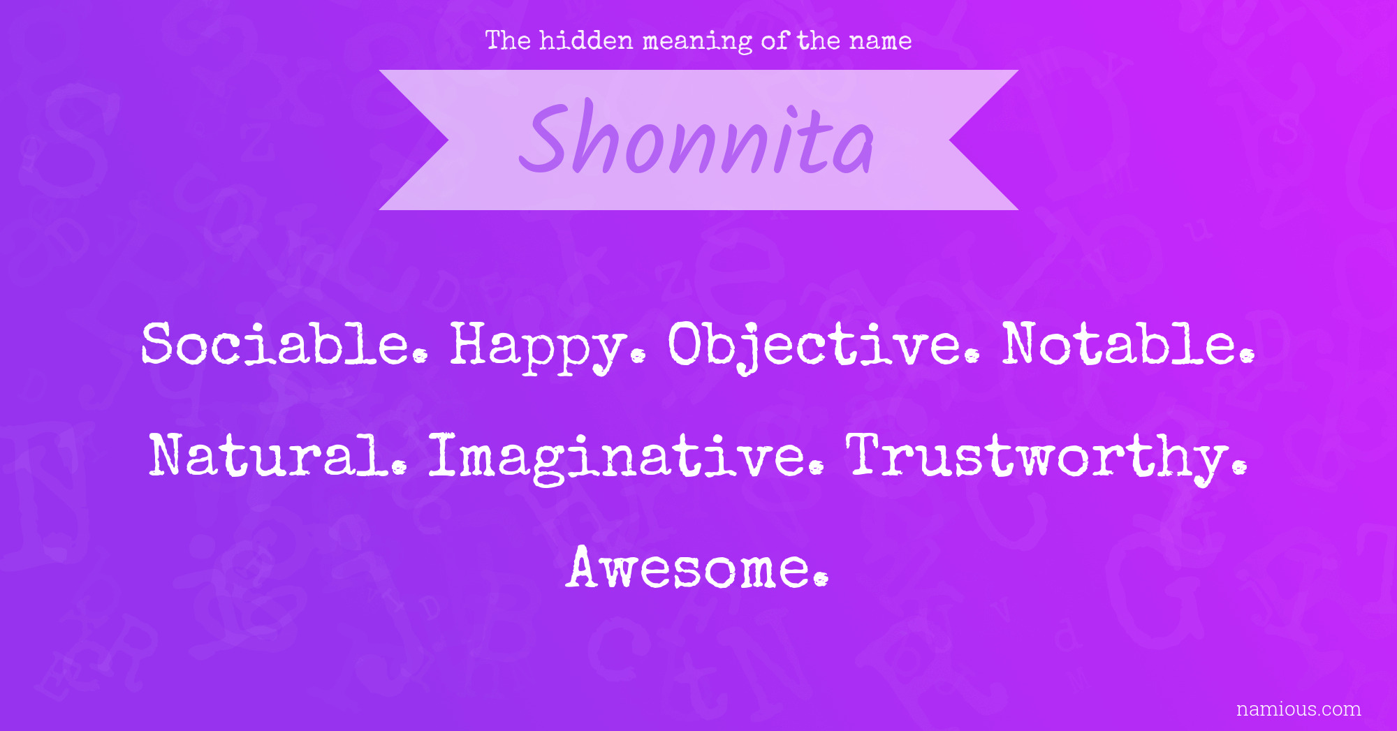 The hidden meaning of the name Shonnita