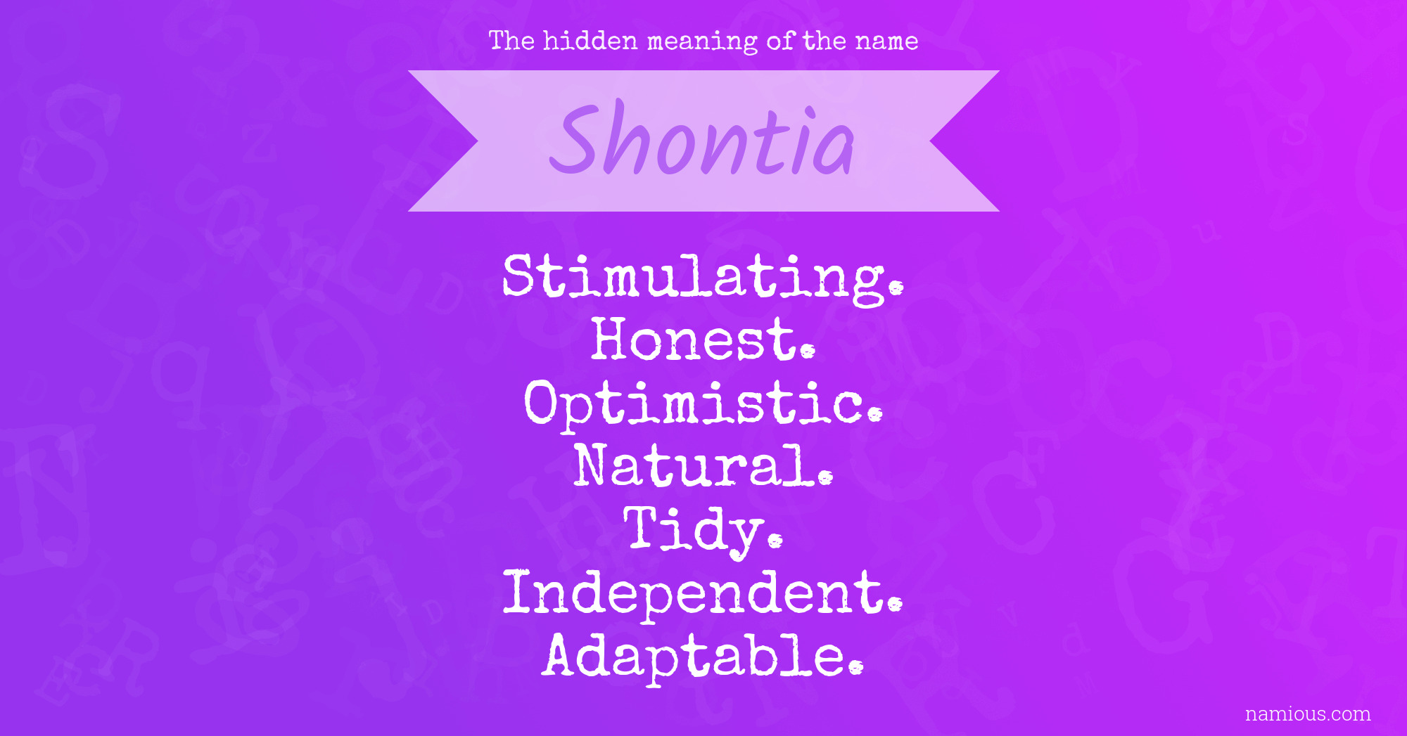 The hidden meaning of the name Shontia