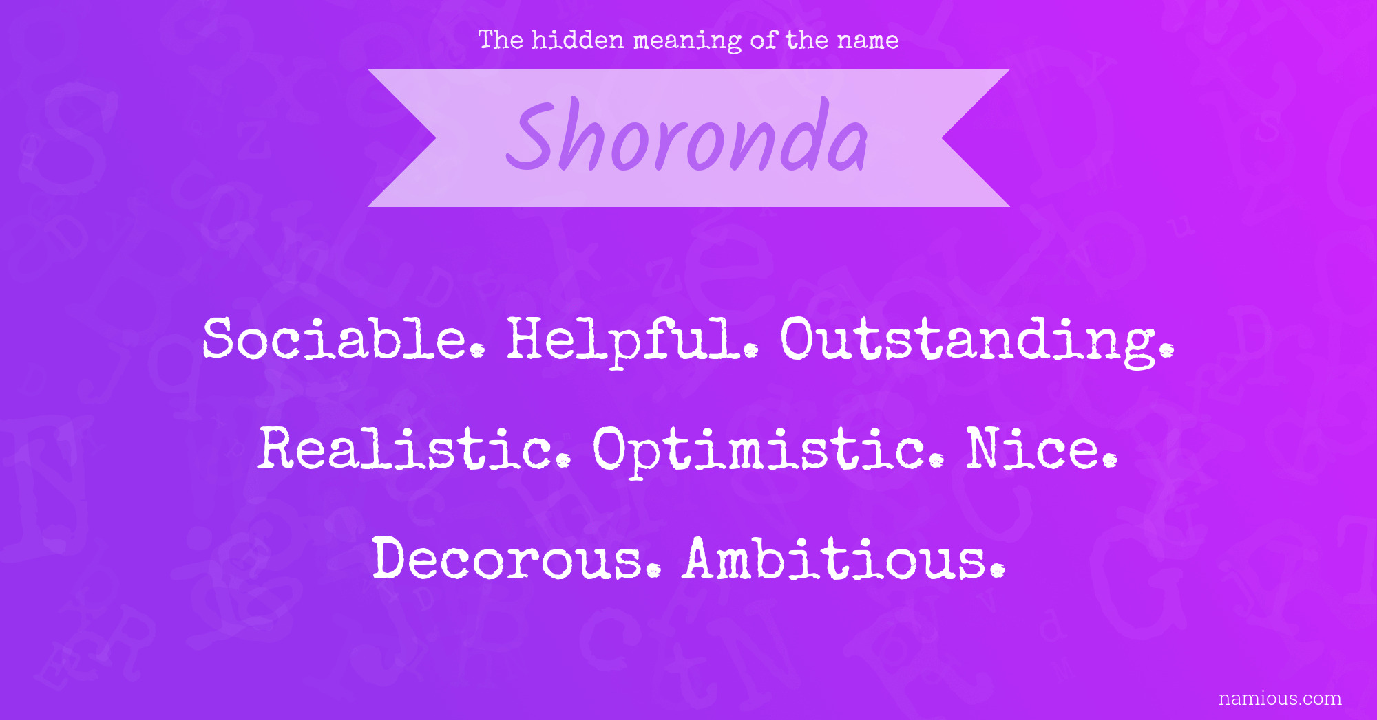 The hidden meaning of the name Shoronda