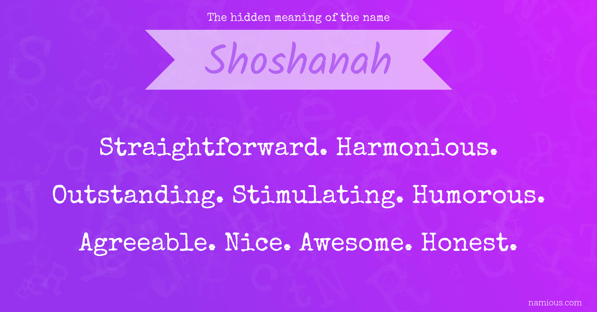 The hidden meaning of the name Shoshanah