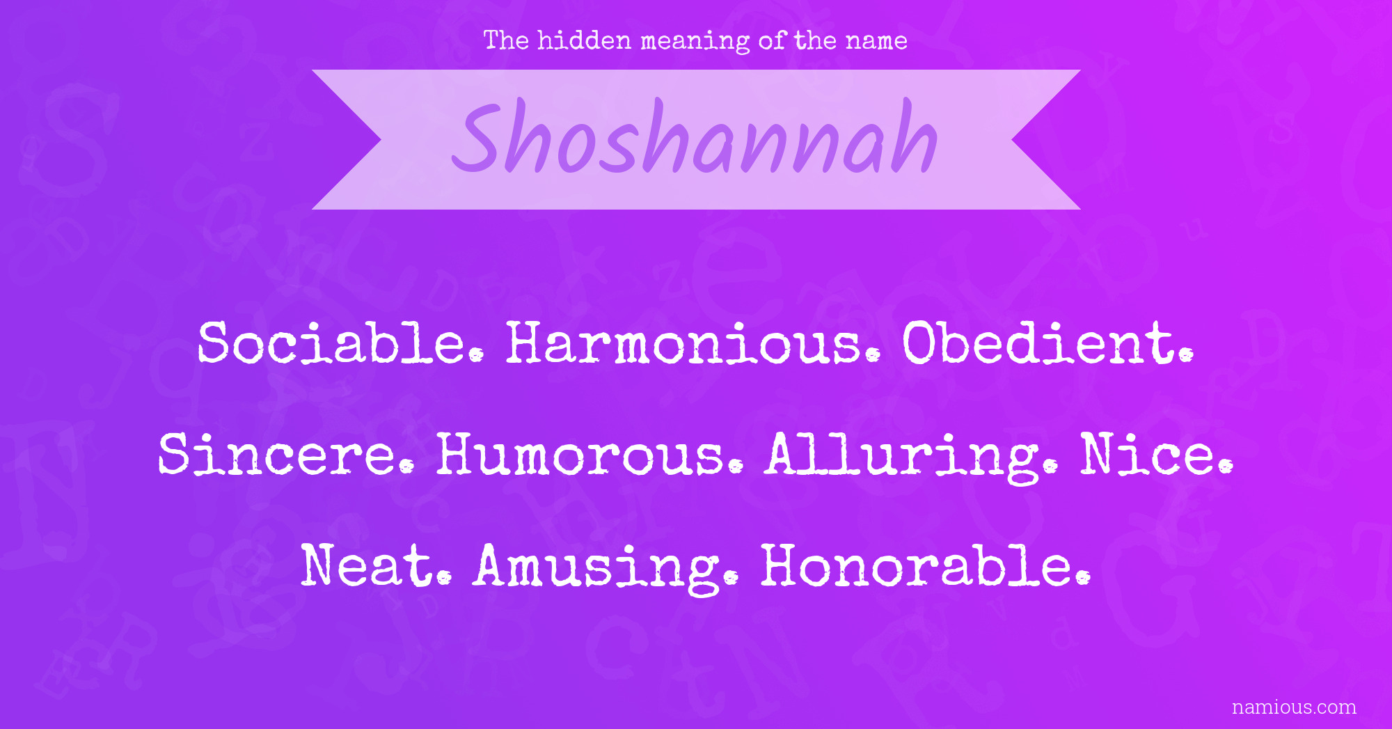 The hidden meaning of the name Shoshannah