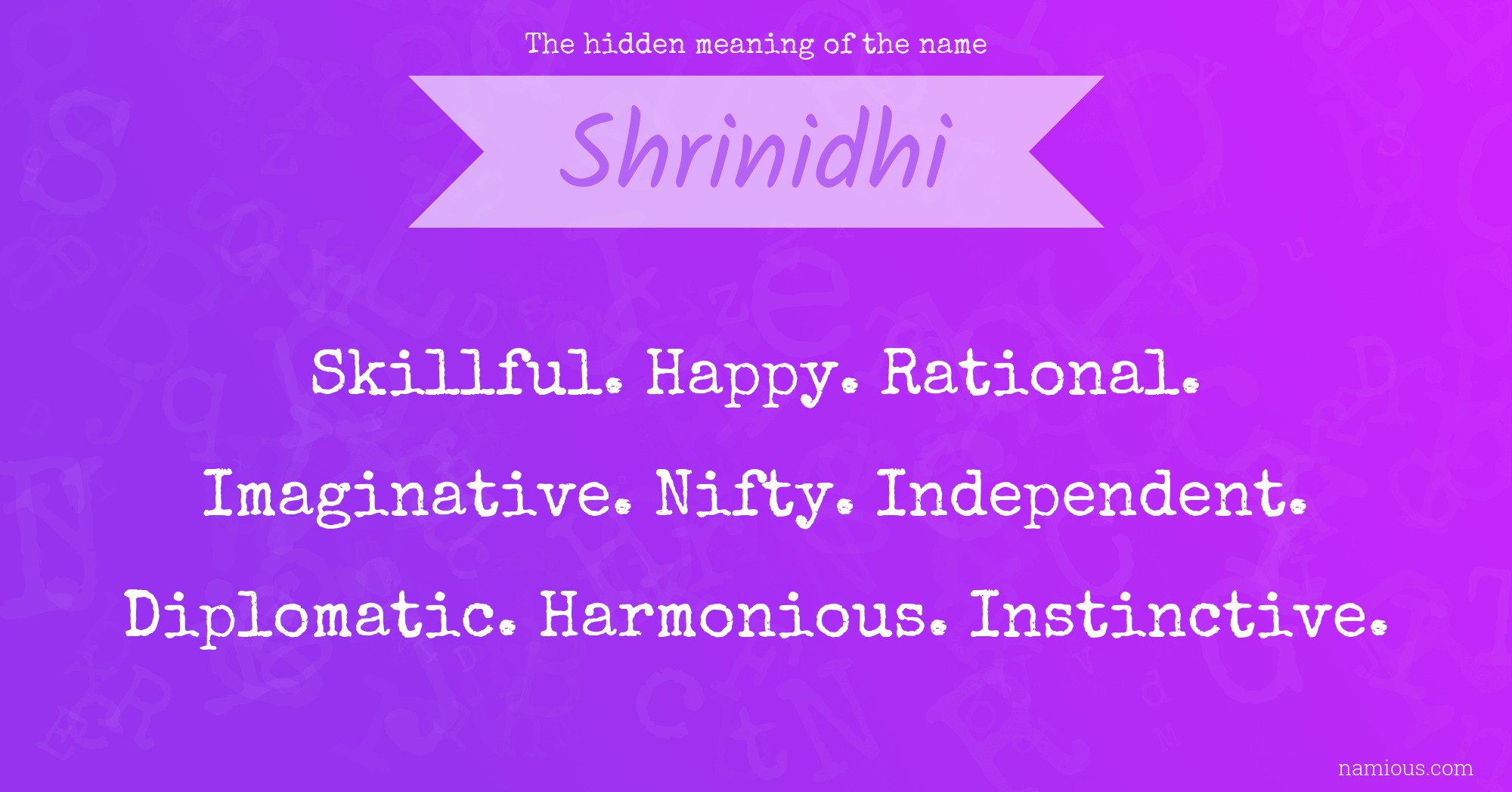 The hidden meaning of the name Shrinidhi